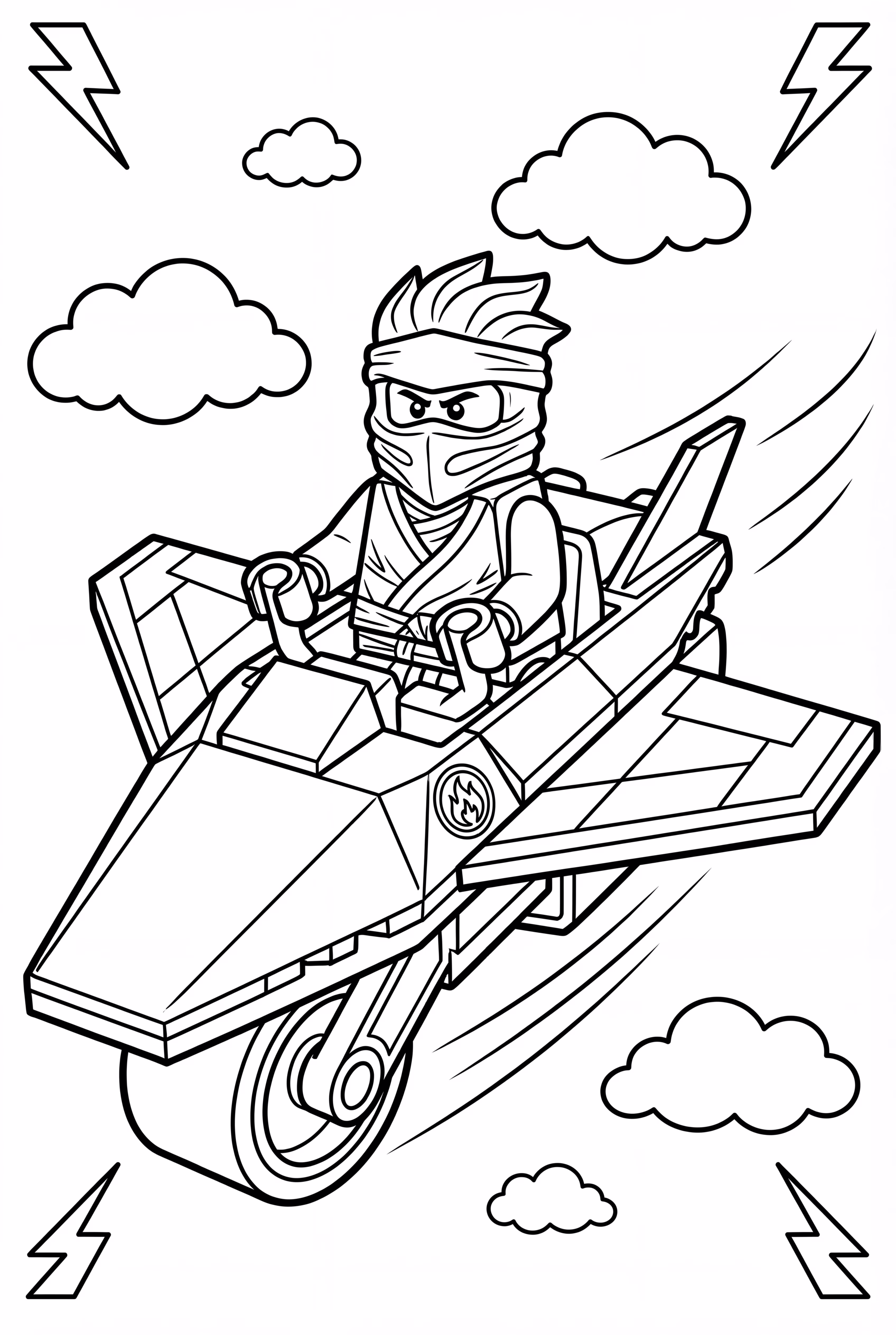 Lego Ninjago Jay Riding His Storm Fighter