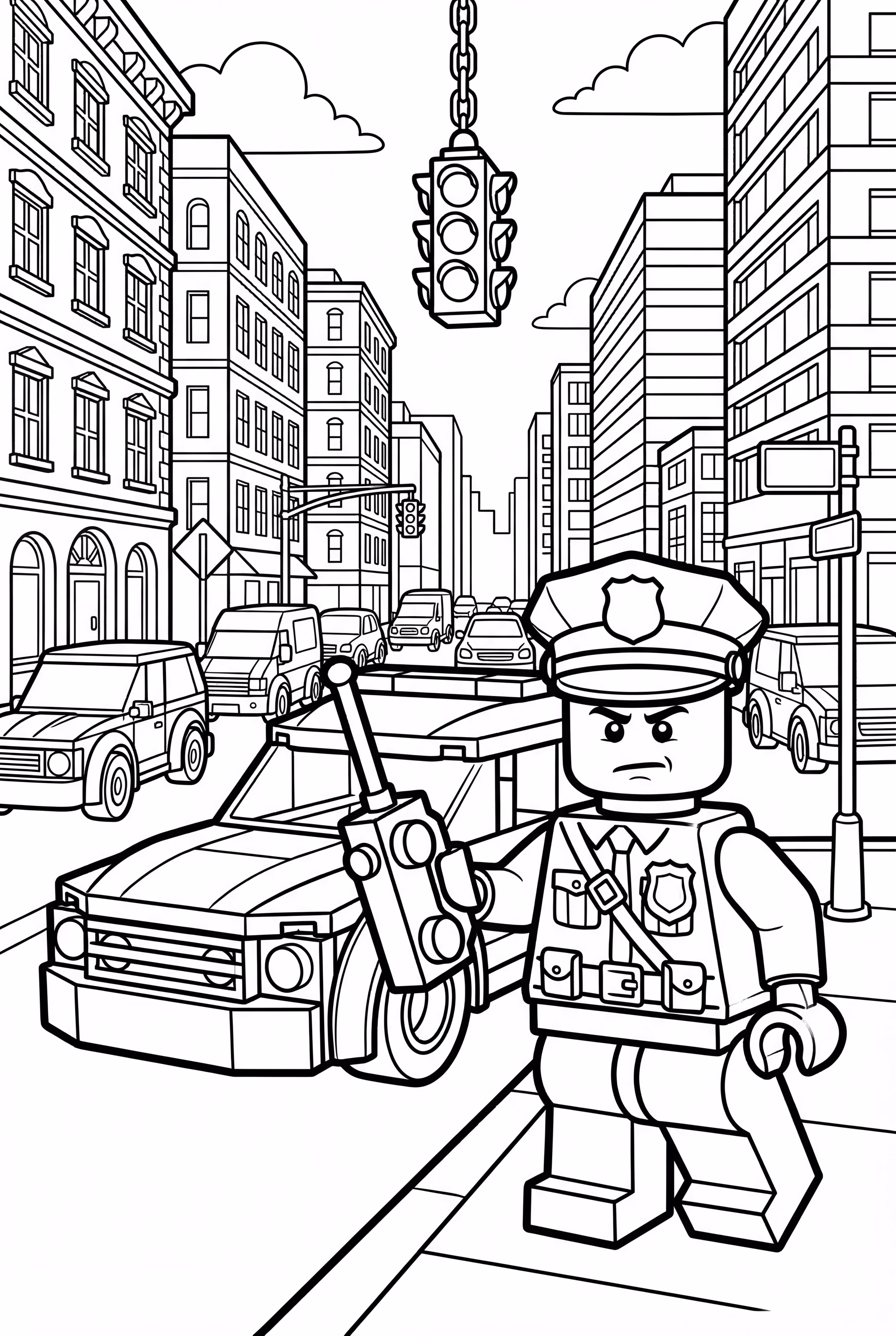 Lego Police Car Chase Scene