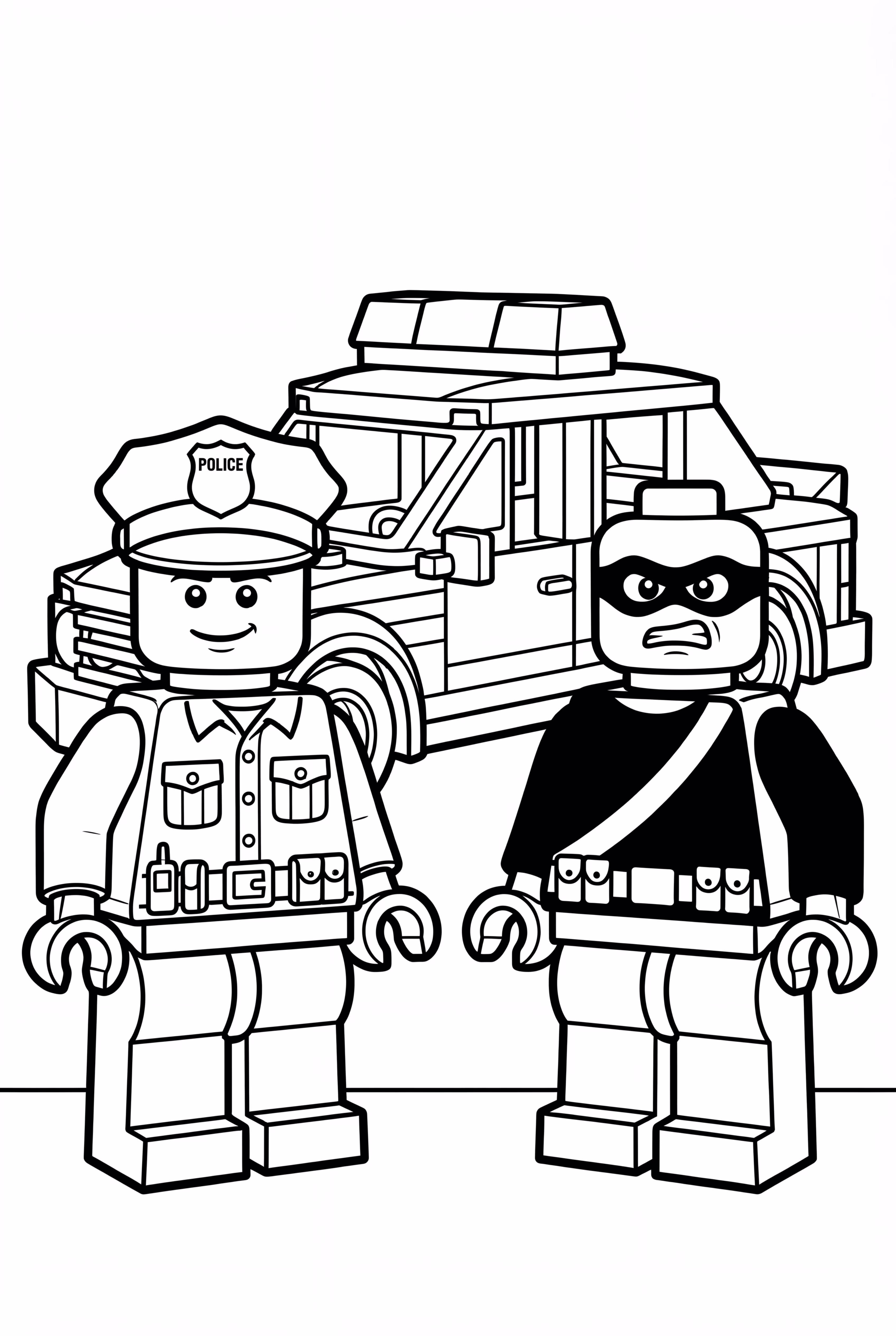 Lego Polizeiauto Verfolgungsjagd Szene