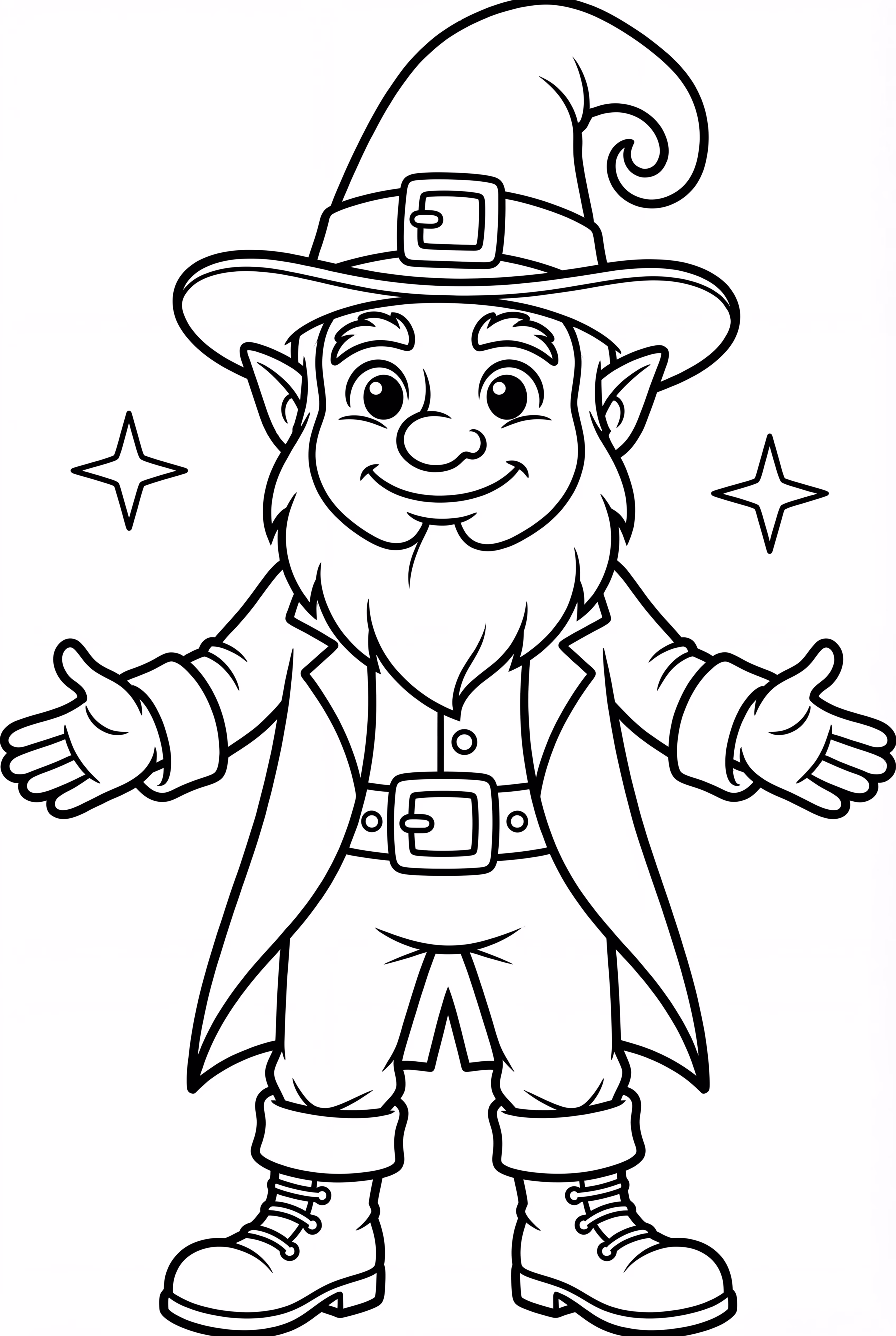 Duende explorando un bosque mágico