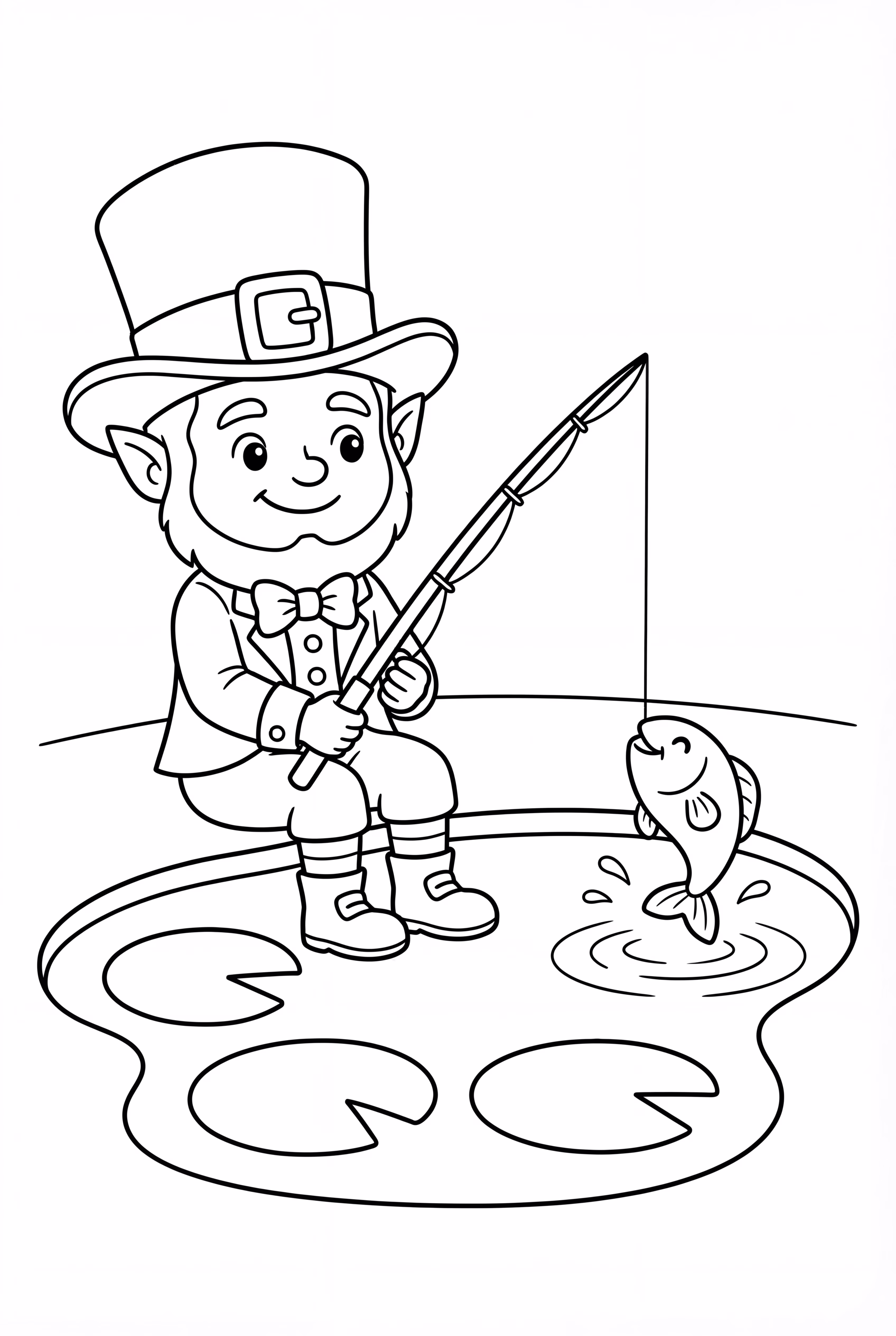 Leprechaun Fishing In Emerald Pond