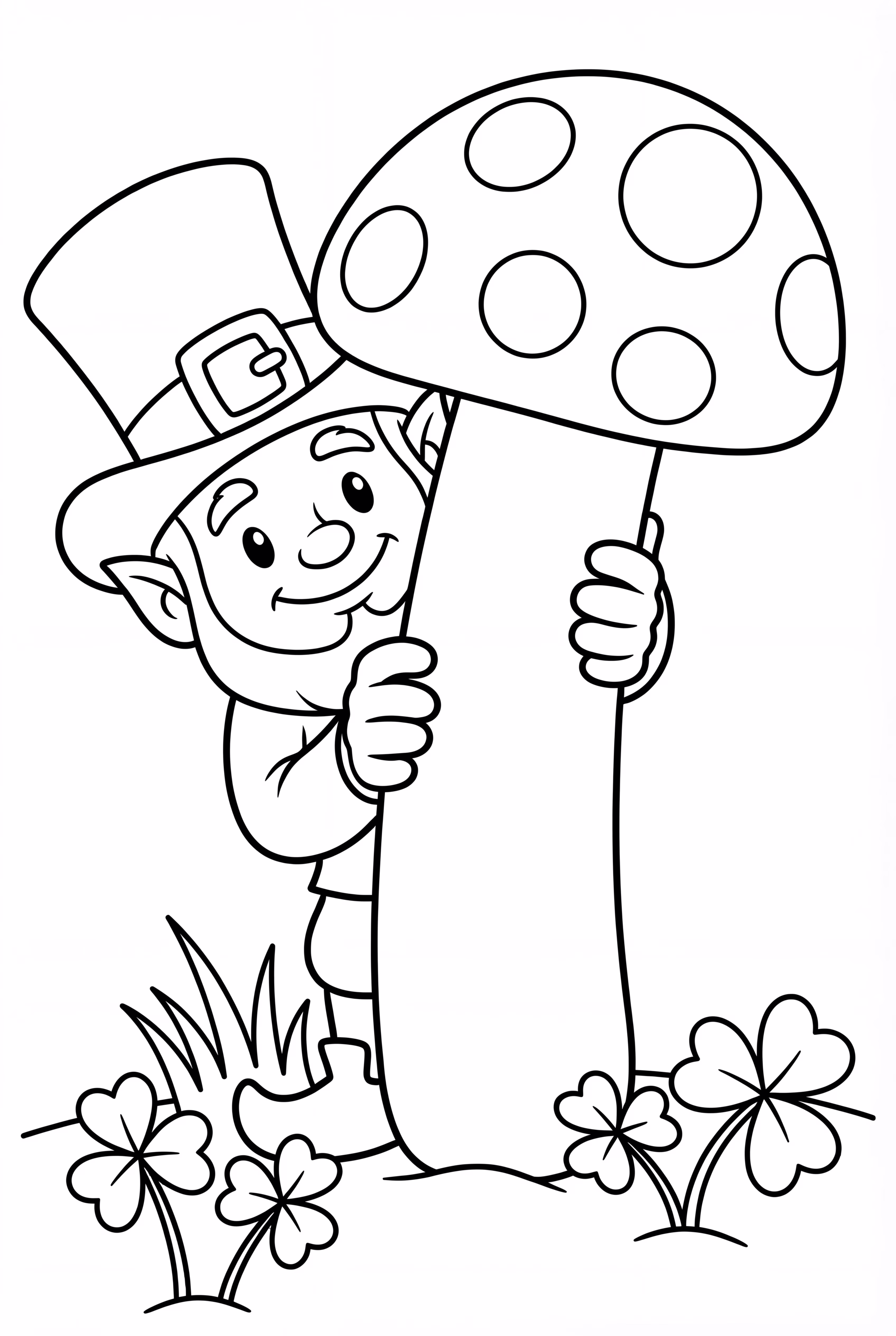 藏在蘑菇后的小妖精