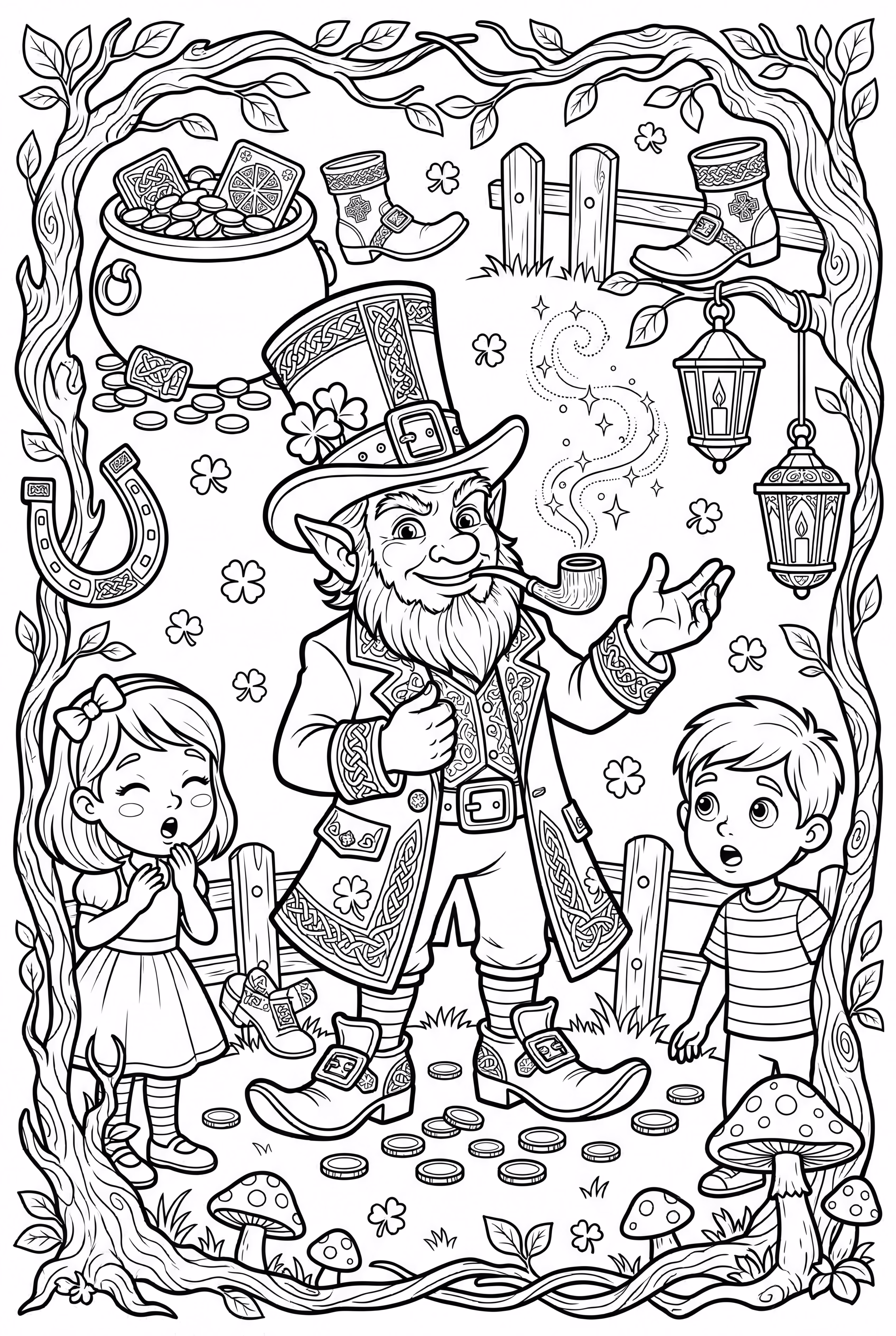 Leprechaun playing tricks on kids