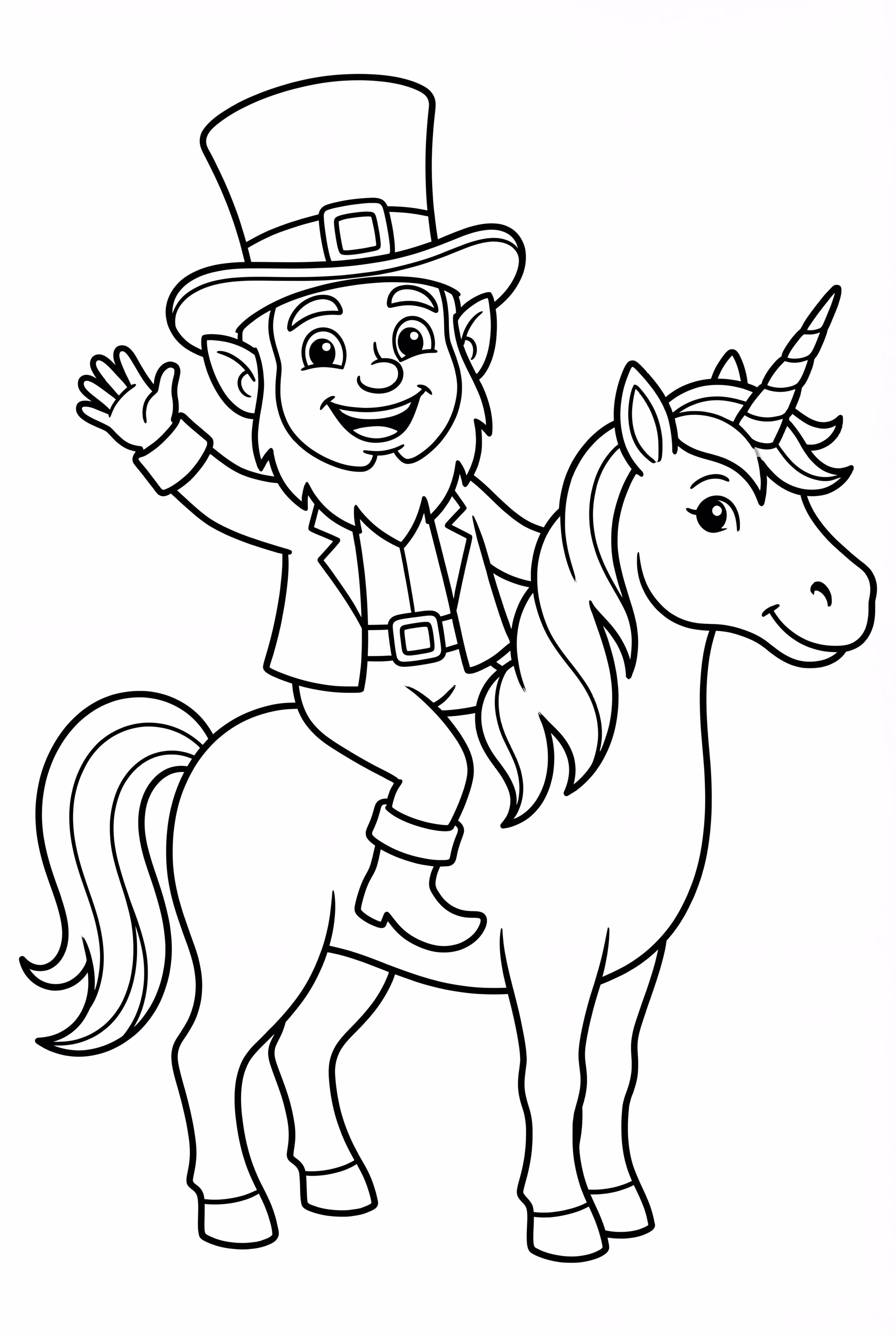 Leprechaun Riding A Unicorn