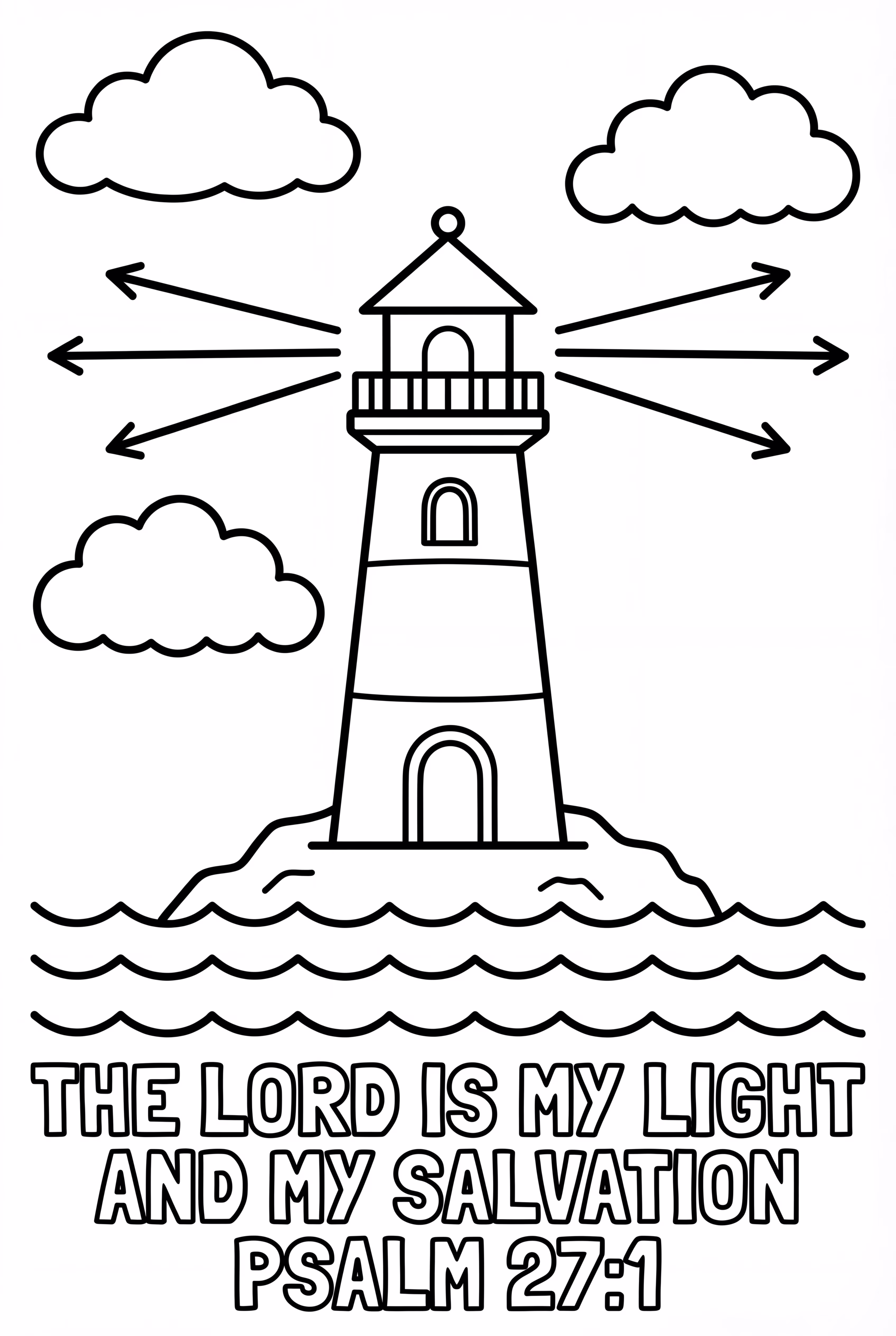 Lighthouse Shining With A Bible Verse