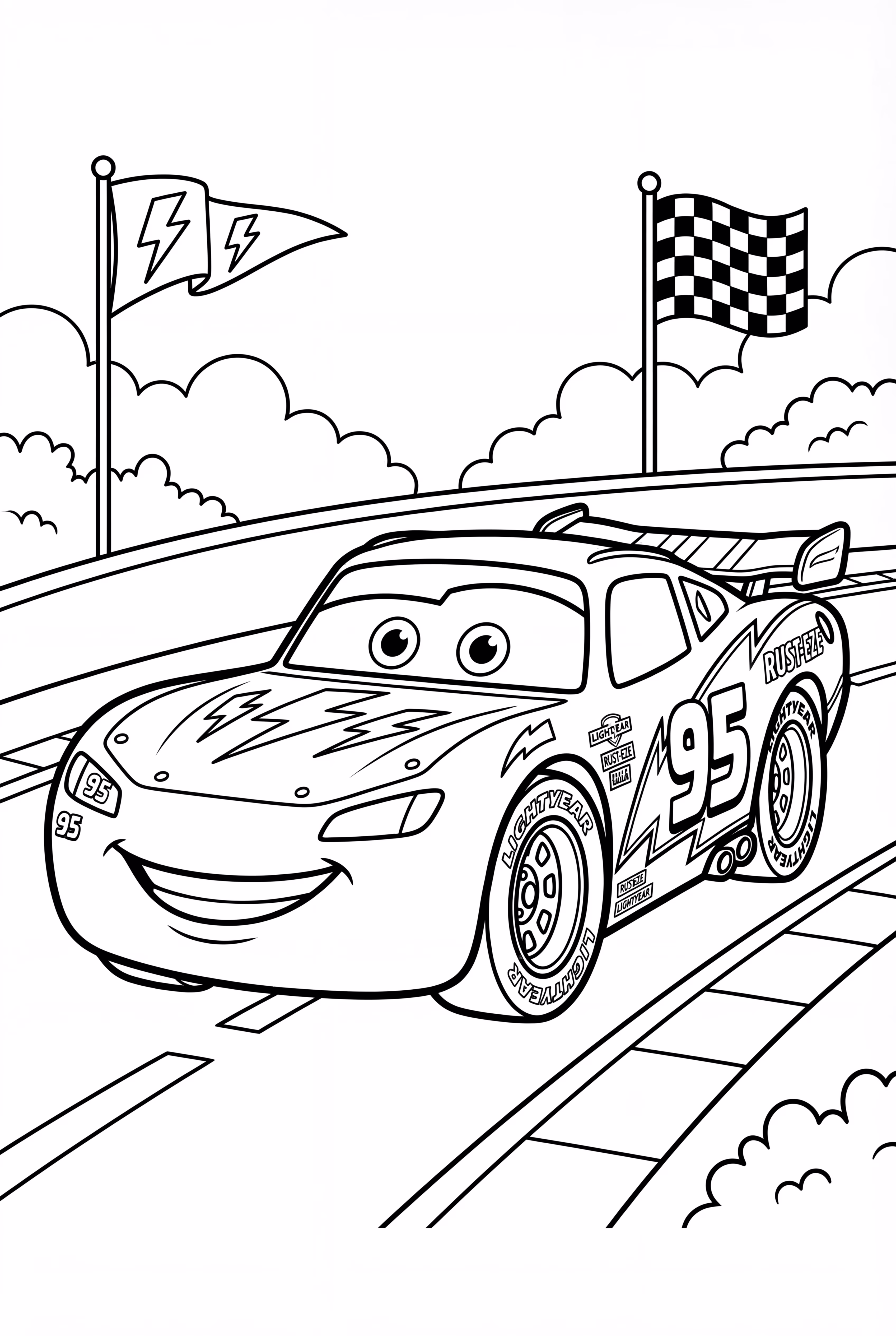 Lightning McQueen Exploring a New Race Track