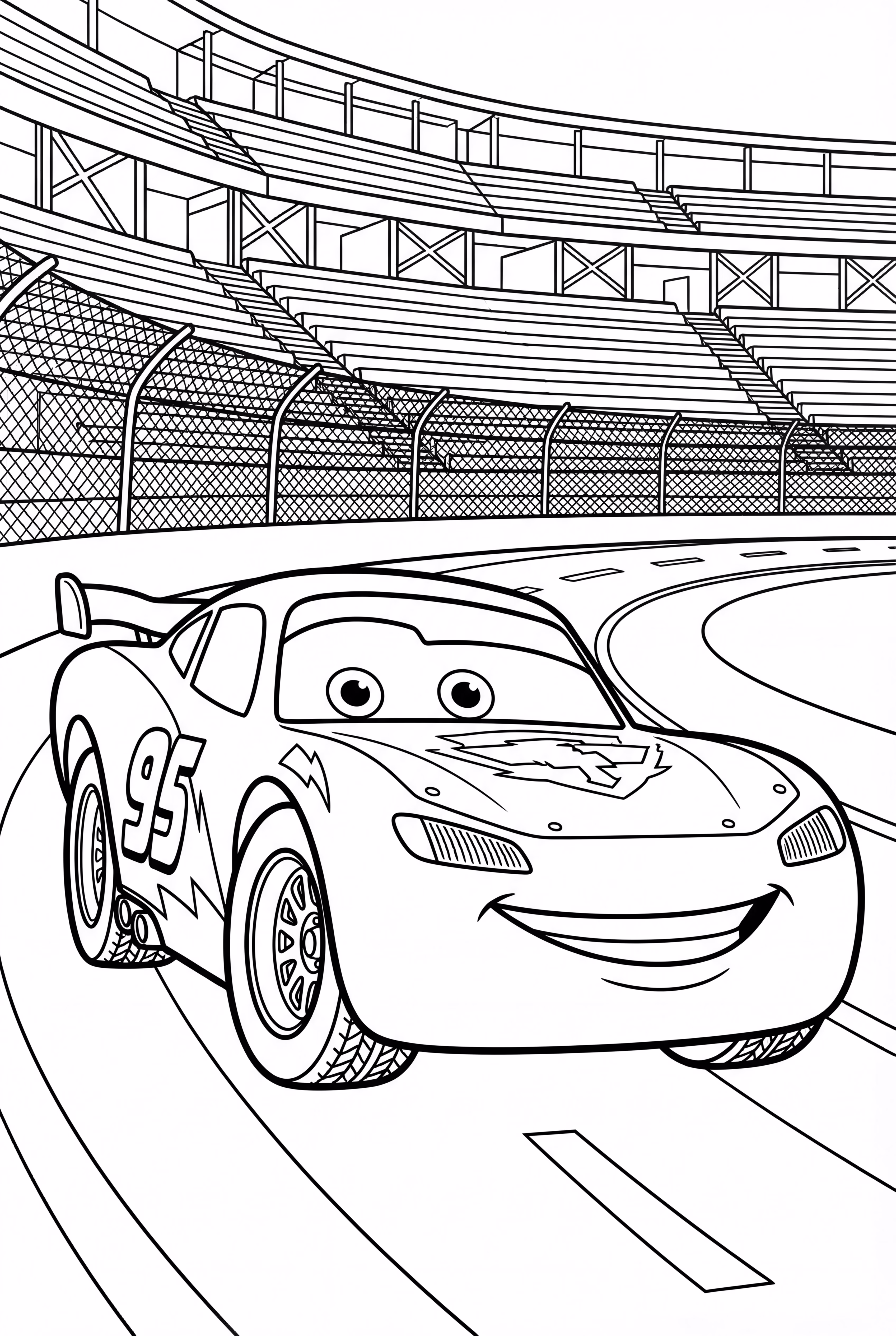 Lightning McQueen Exploring a New Race Track