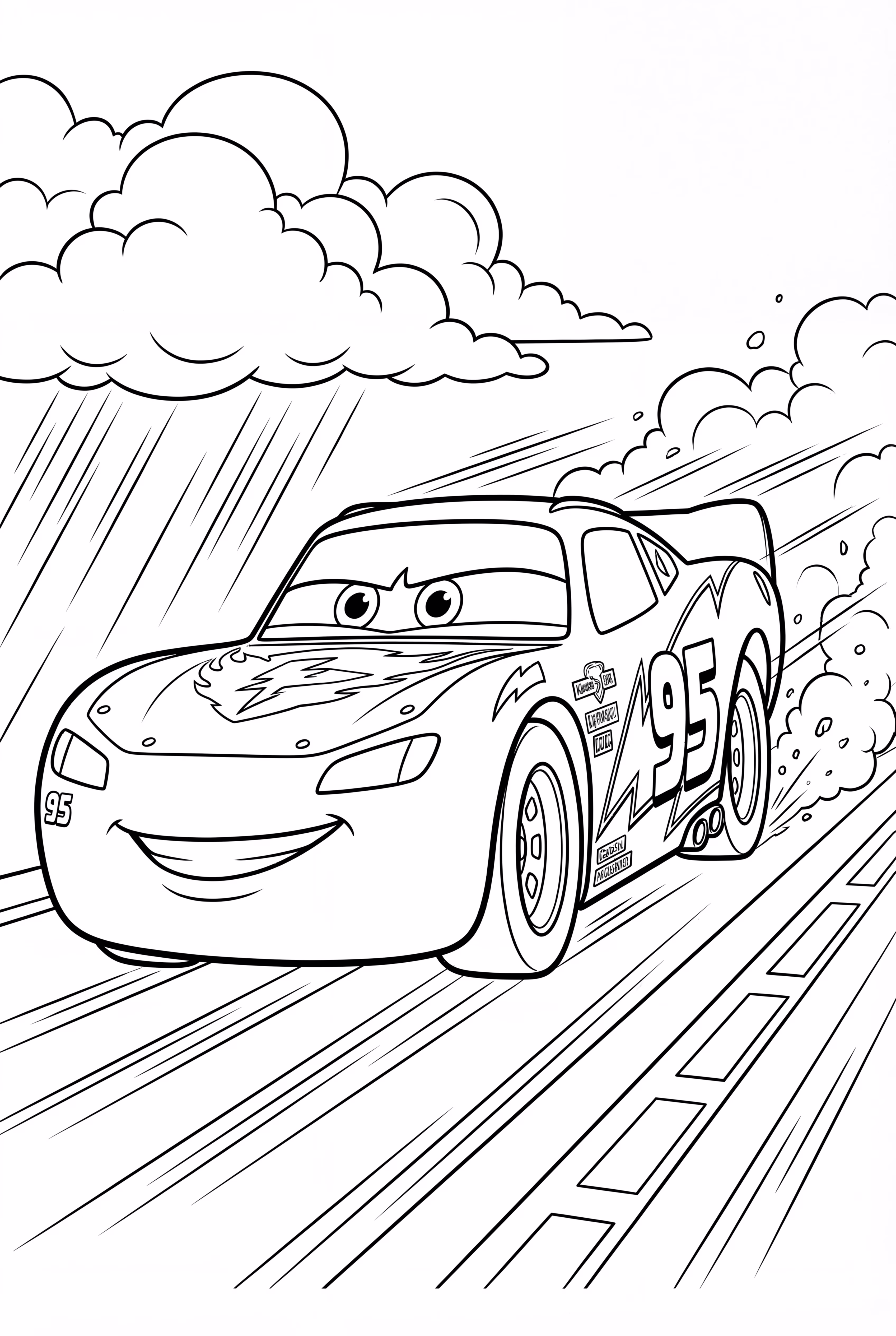 Lightning McQueen Facing a Stormy Race