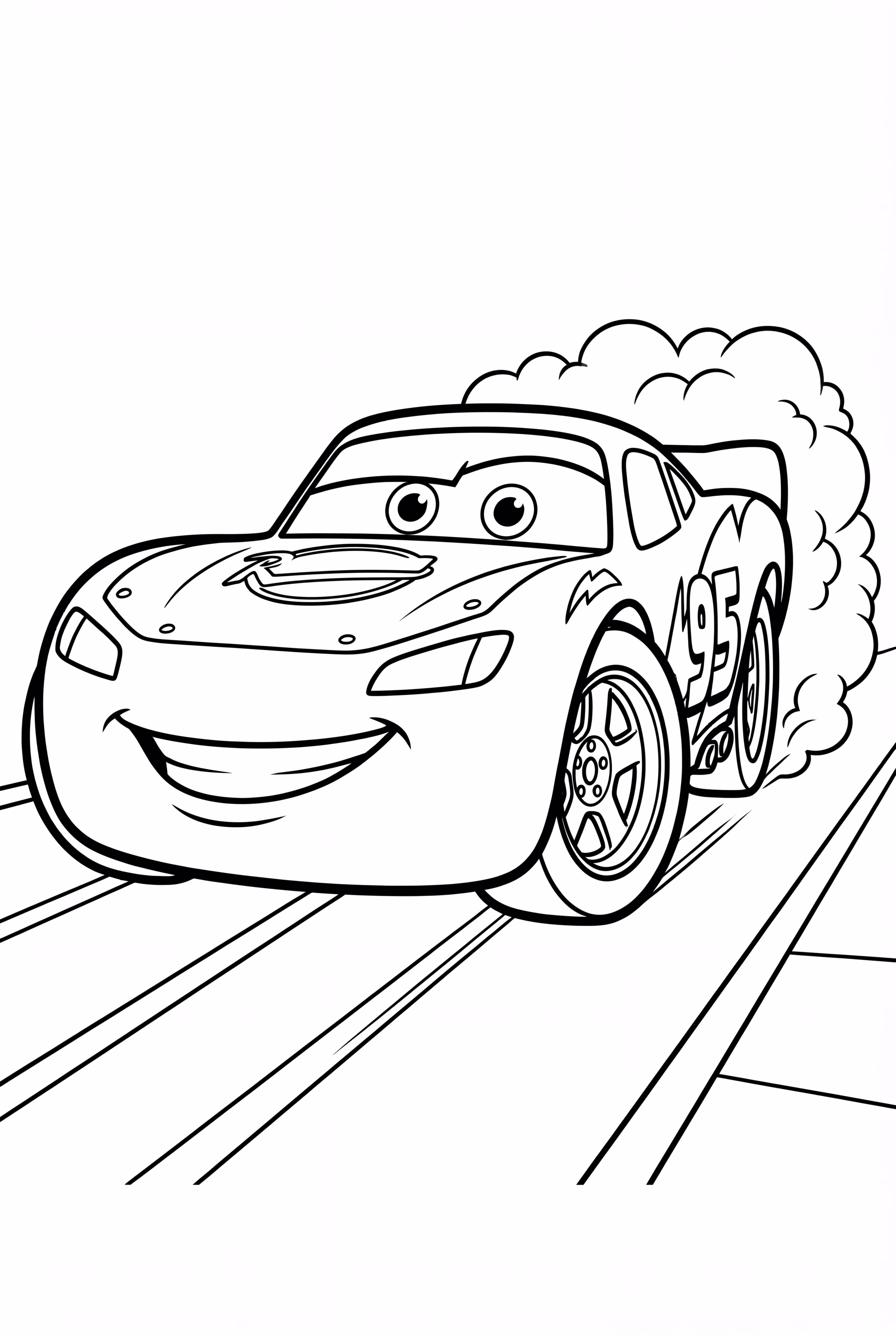 Lightning McQueen in a High-Speed Chase