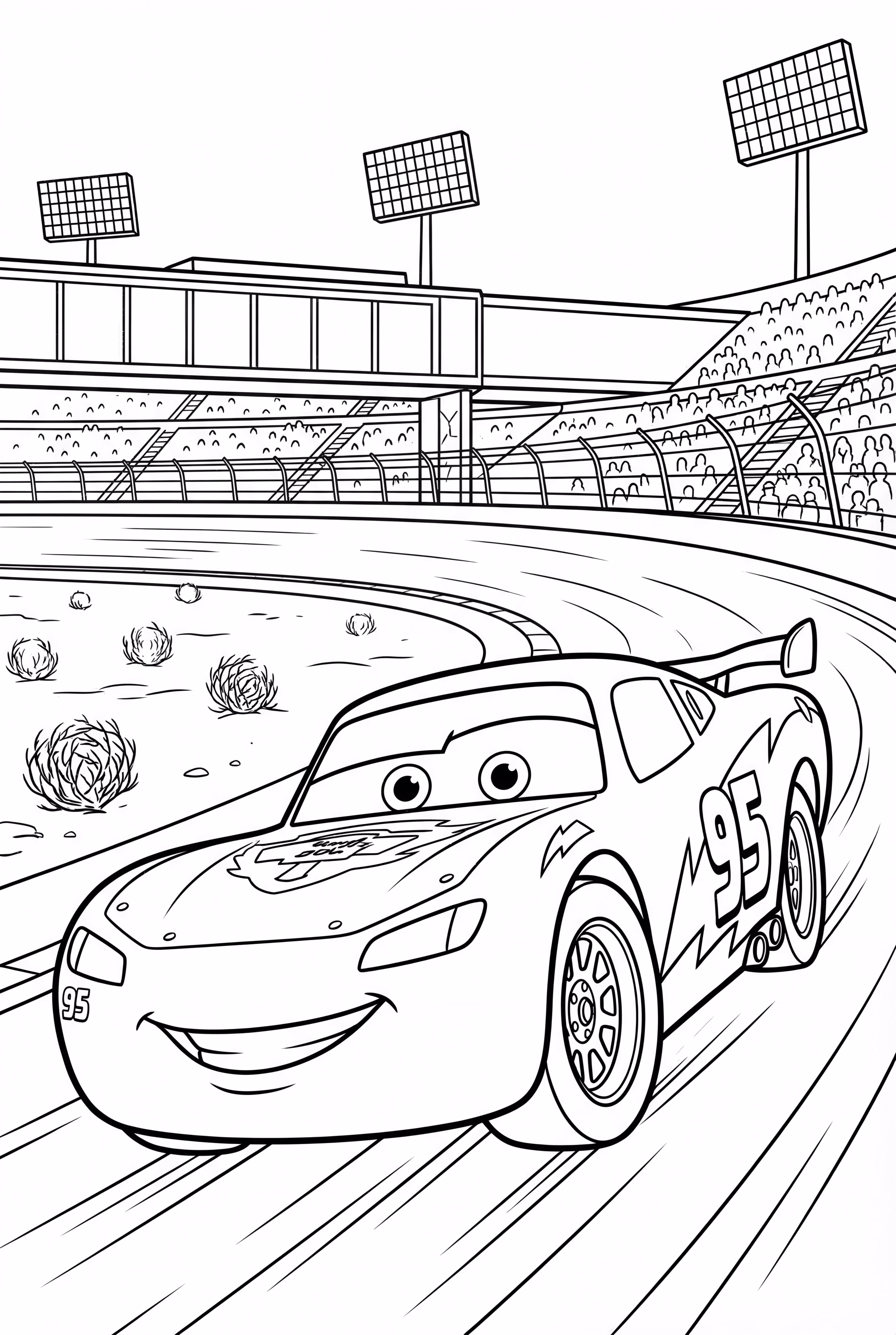Lightning McQueen in a High-Speed Chase