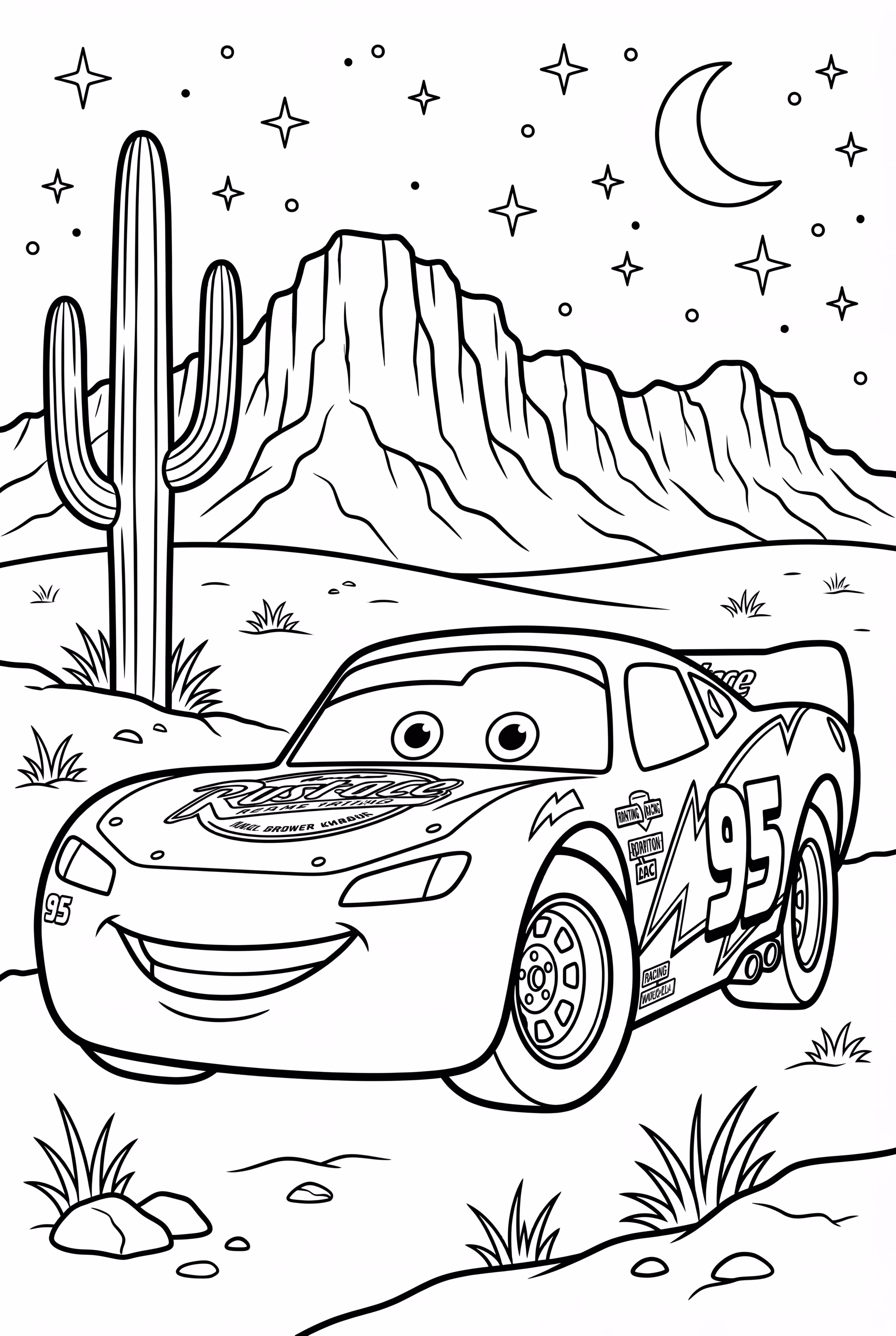 Lightning McQueen Under the Night Sky