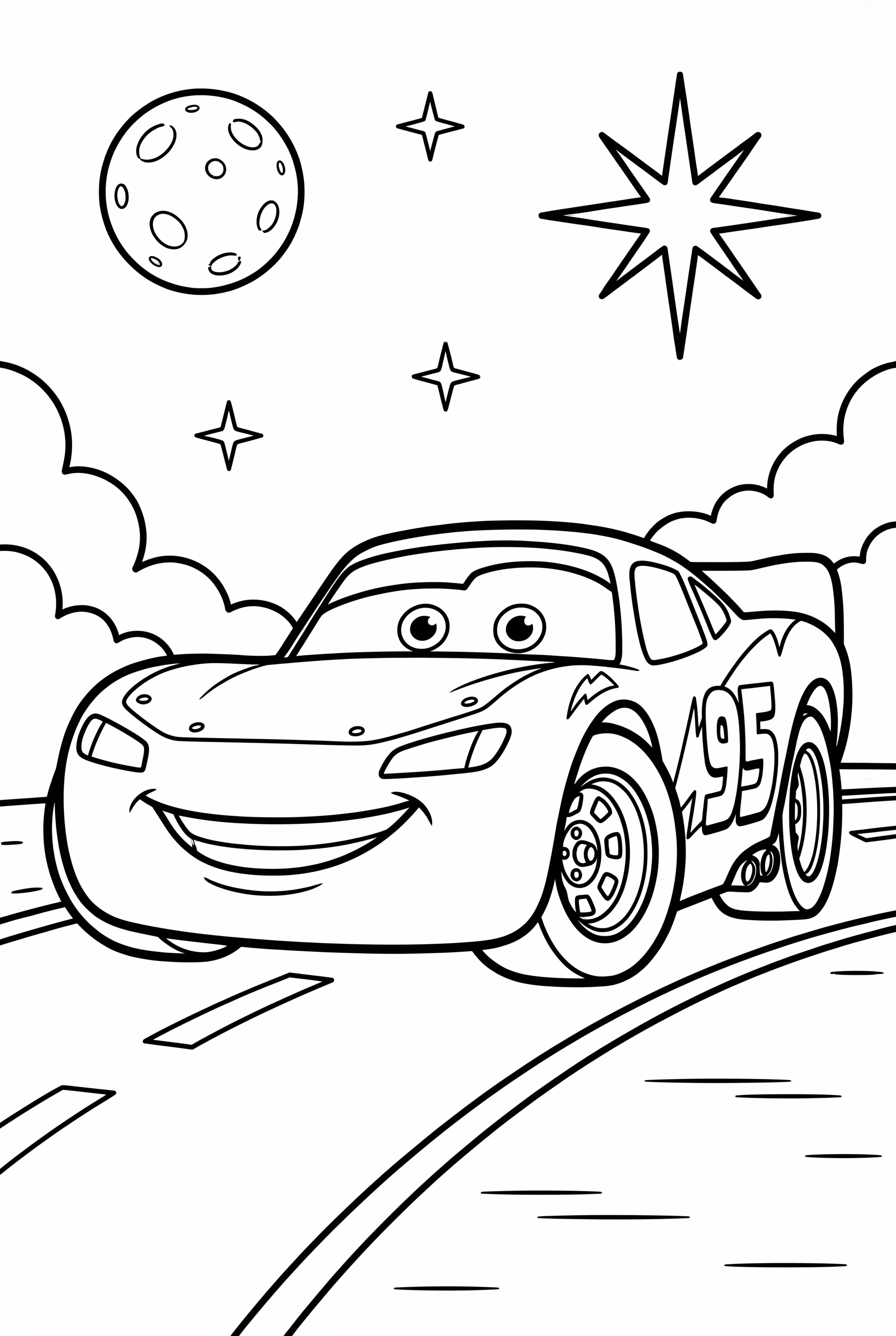 Lightning McQueen Under the Night Sky