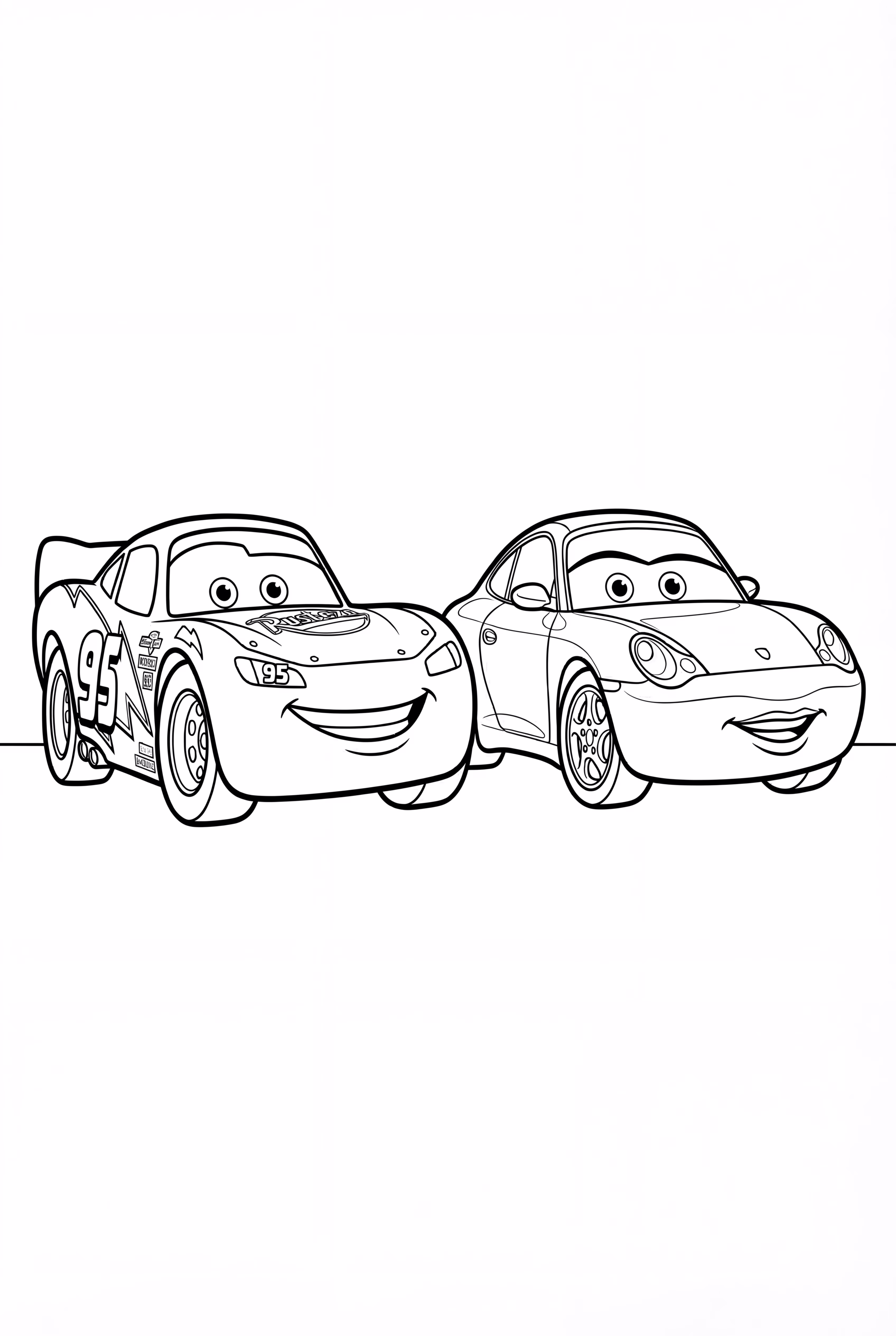 Lightning McQueen with Sally at the Cozy Cone Motel