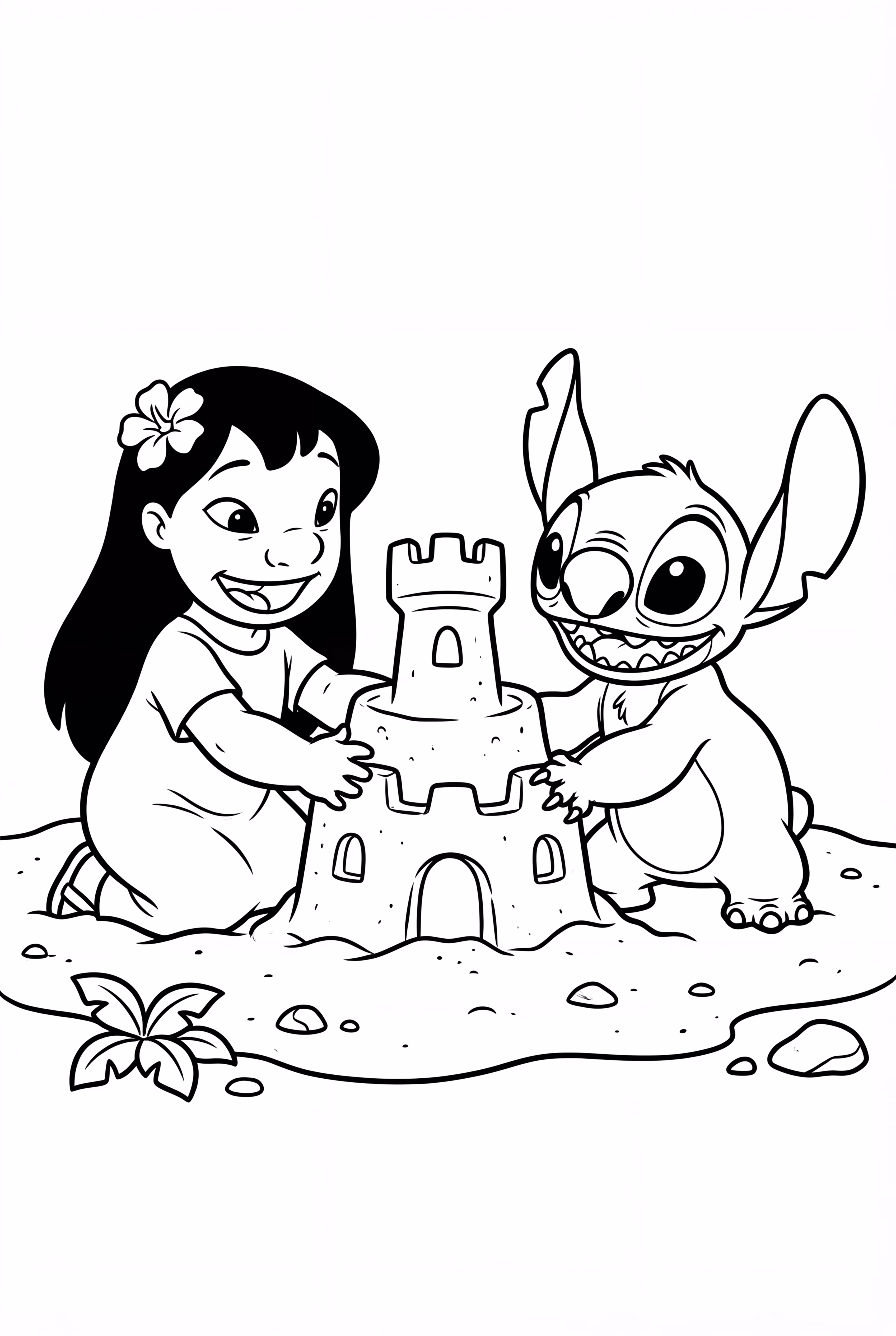 リロ＆スティッチ 砂の城作り