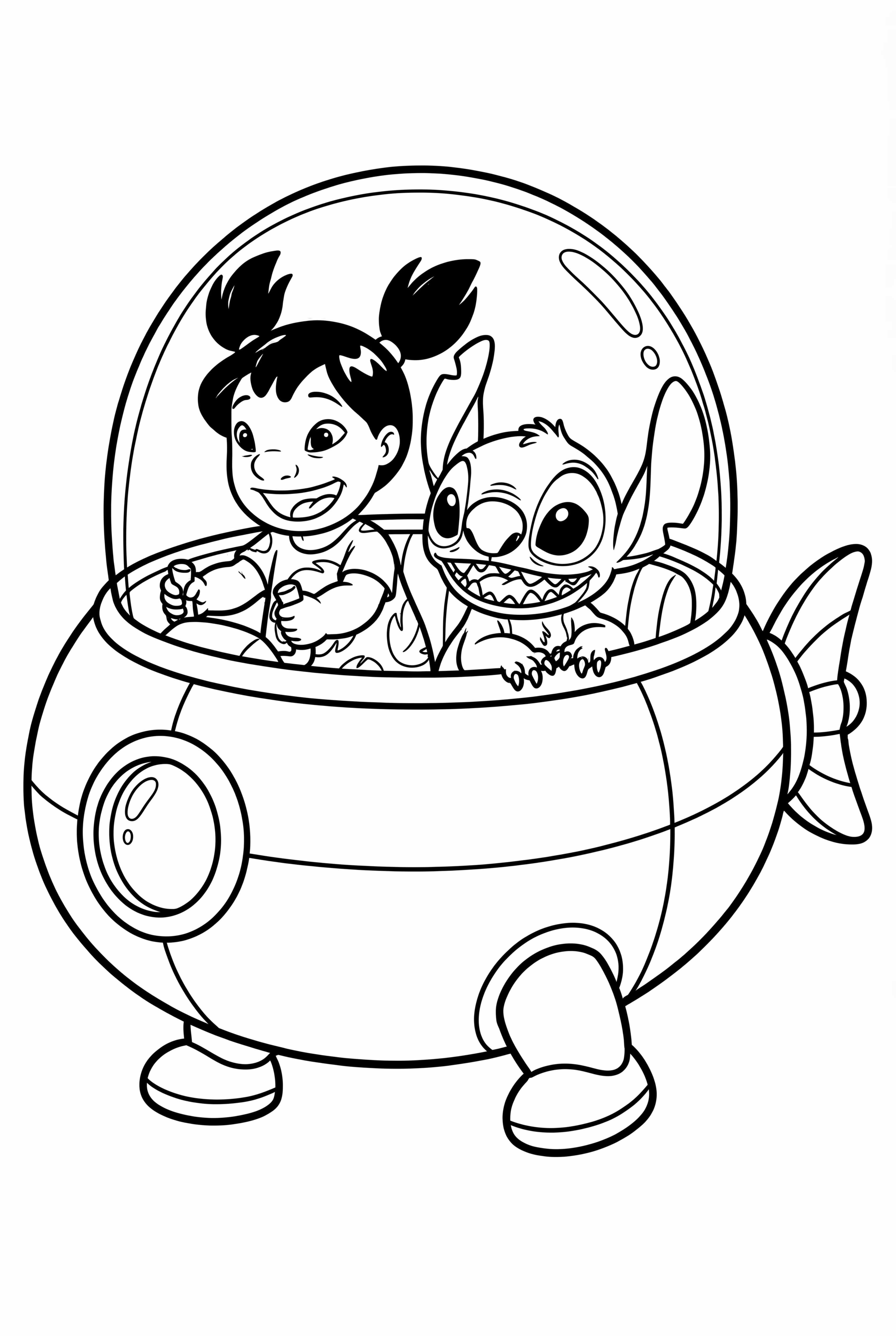 リロとスティッチ 宇宙船の中で