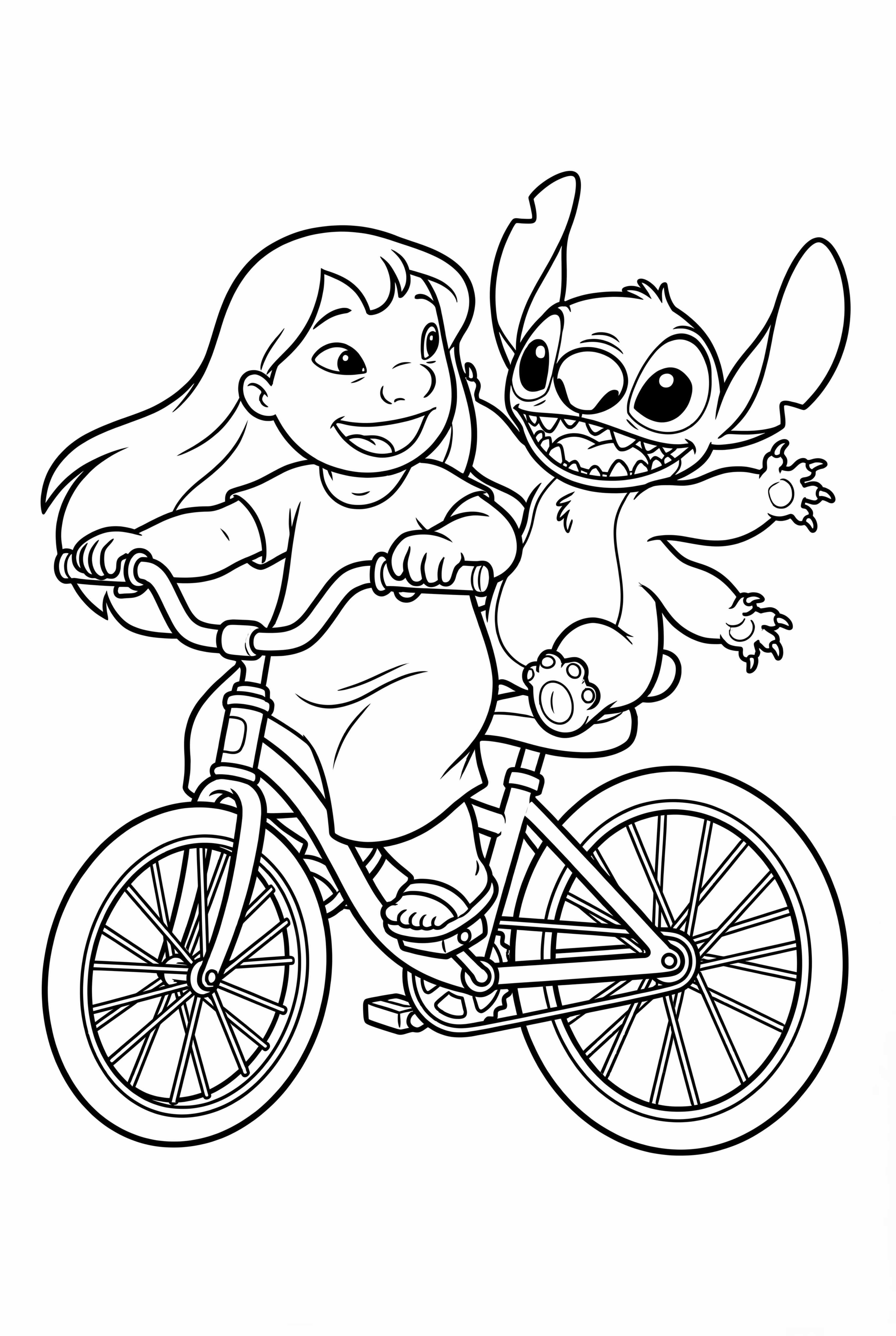 Lilo And Stitch Riding A Tricycle