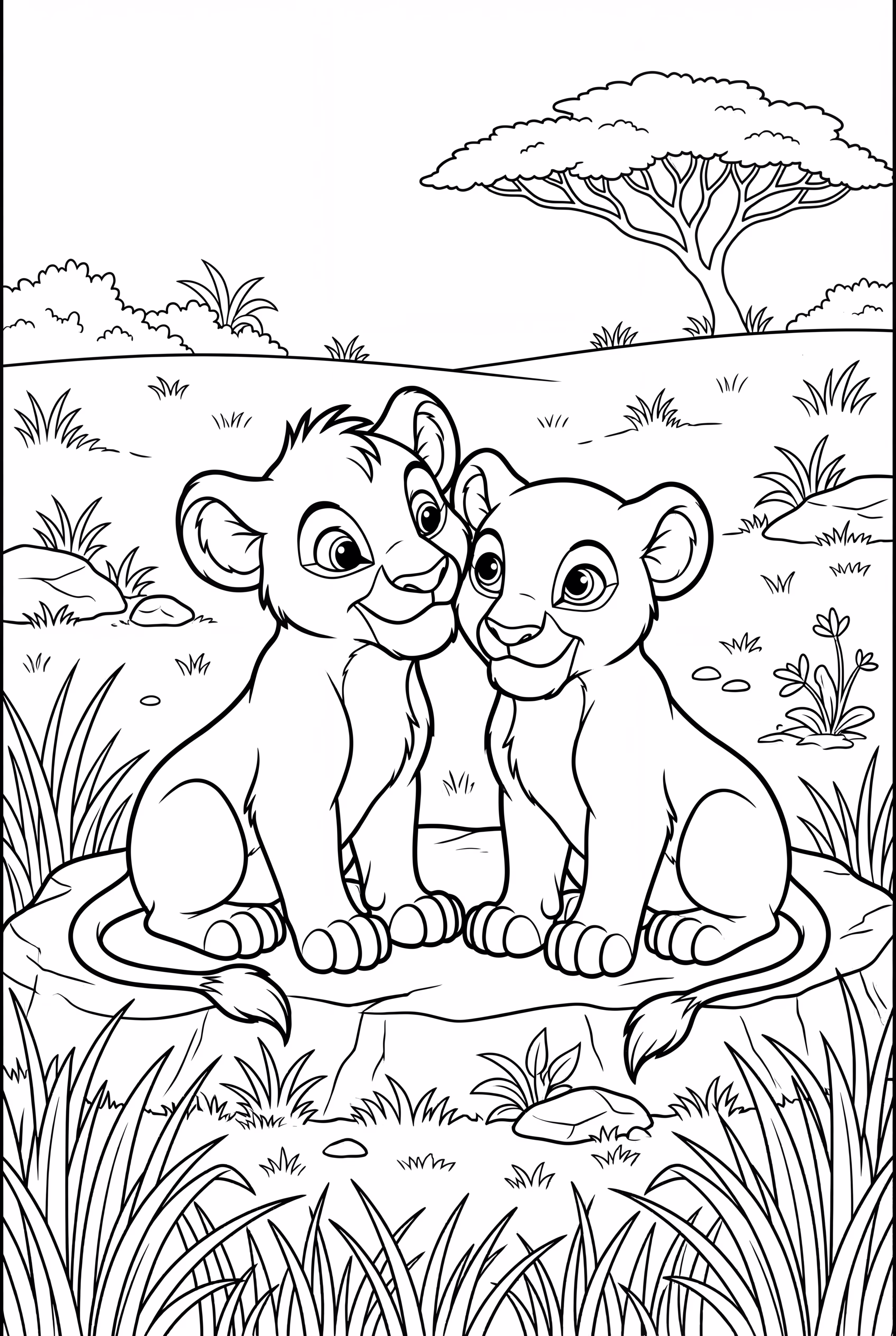 獅子王娜娜與辛巴坐在一起-2