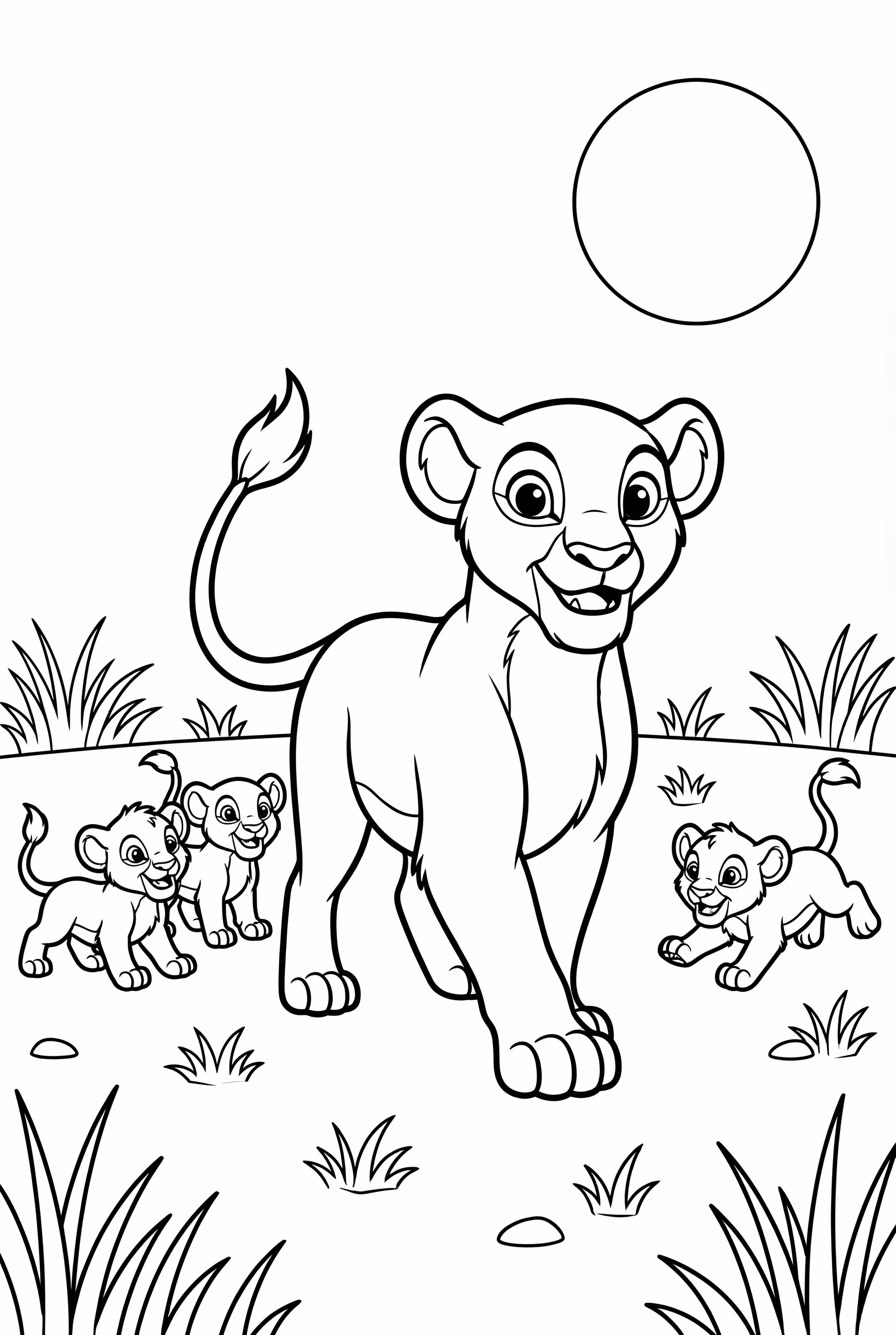 lion king nala leading the pride through the savanna