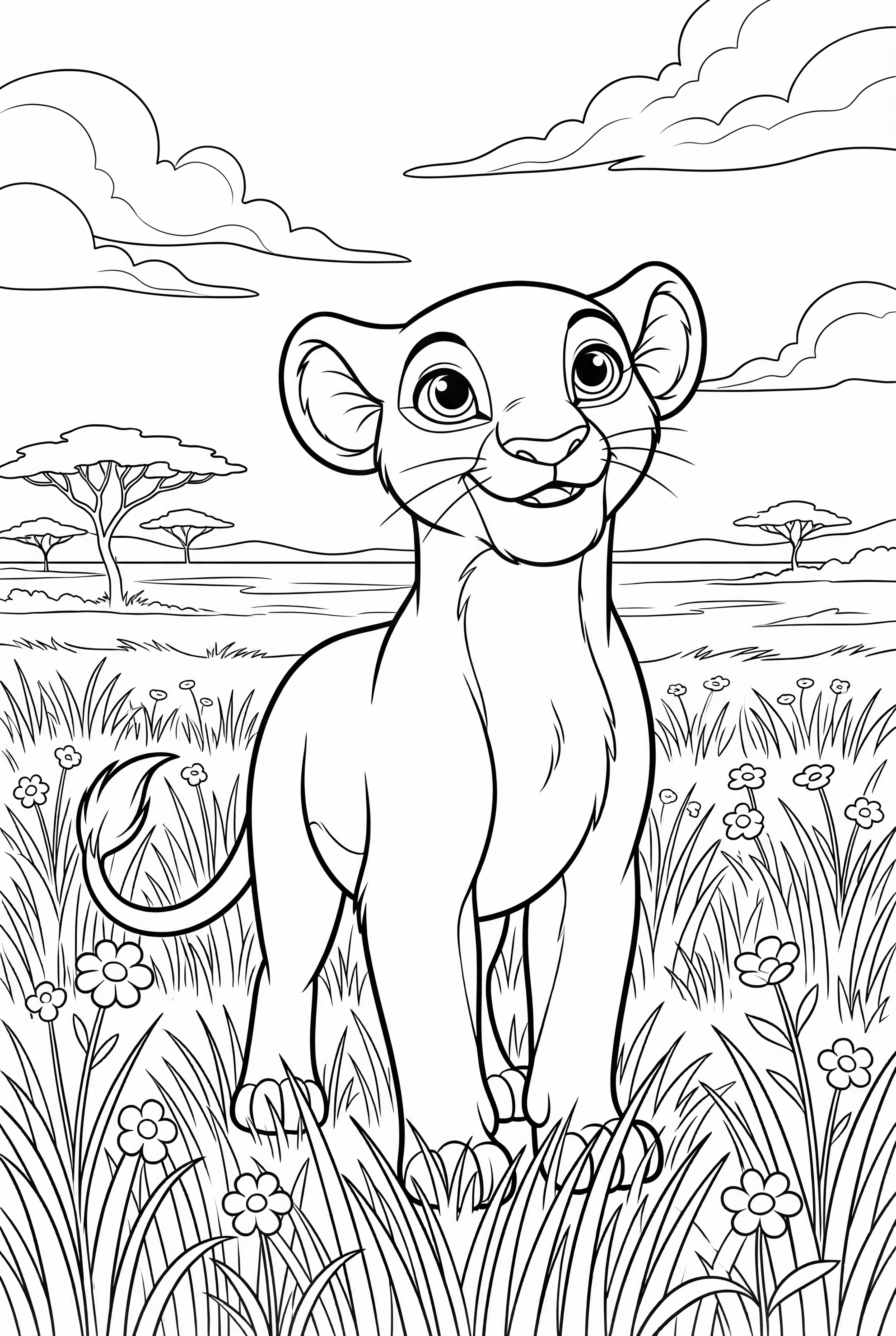 lion king nala smiling in the grass