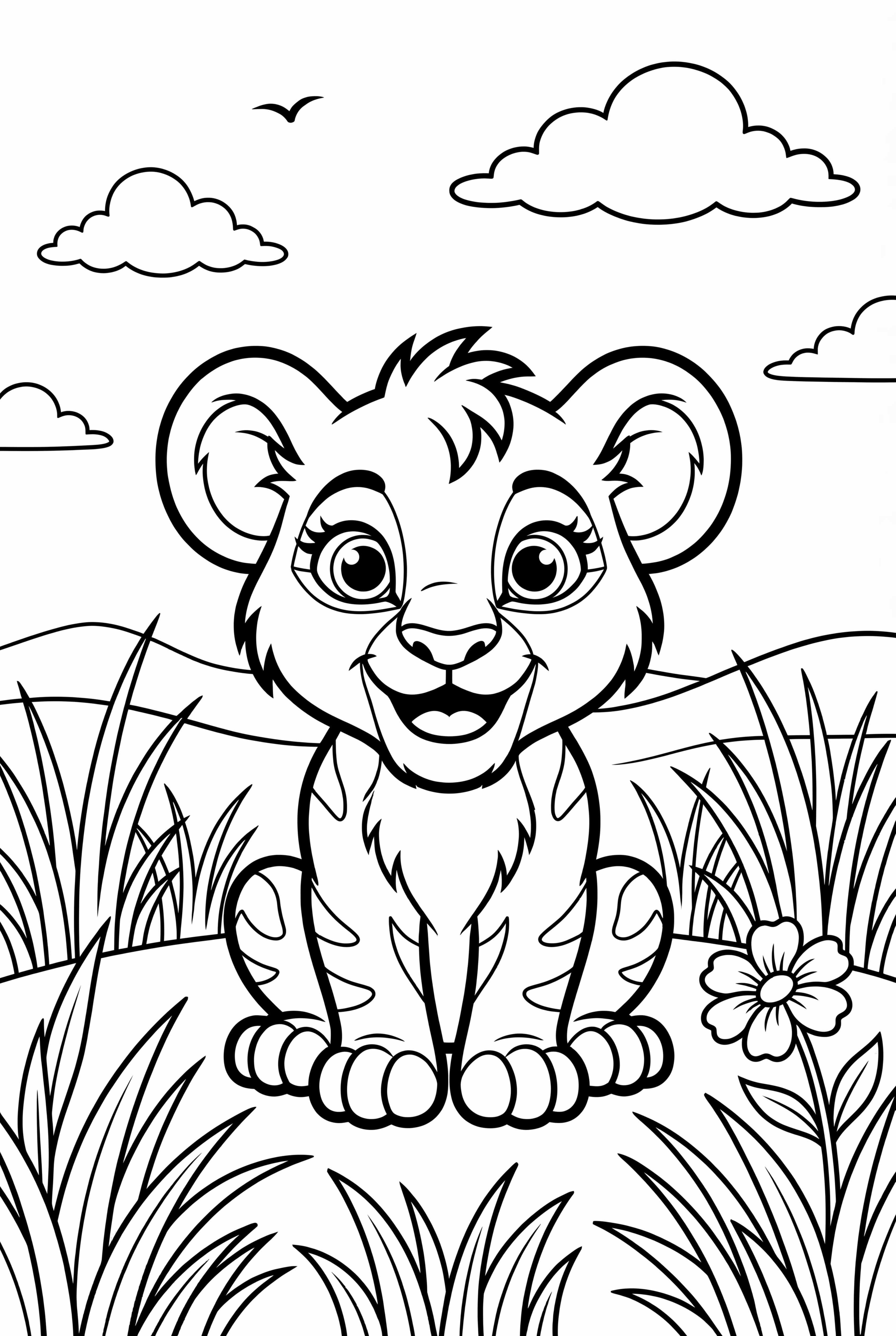 lion king nala smiling in the grass