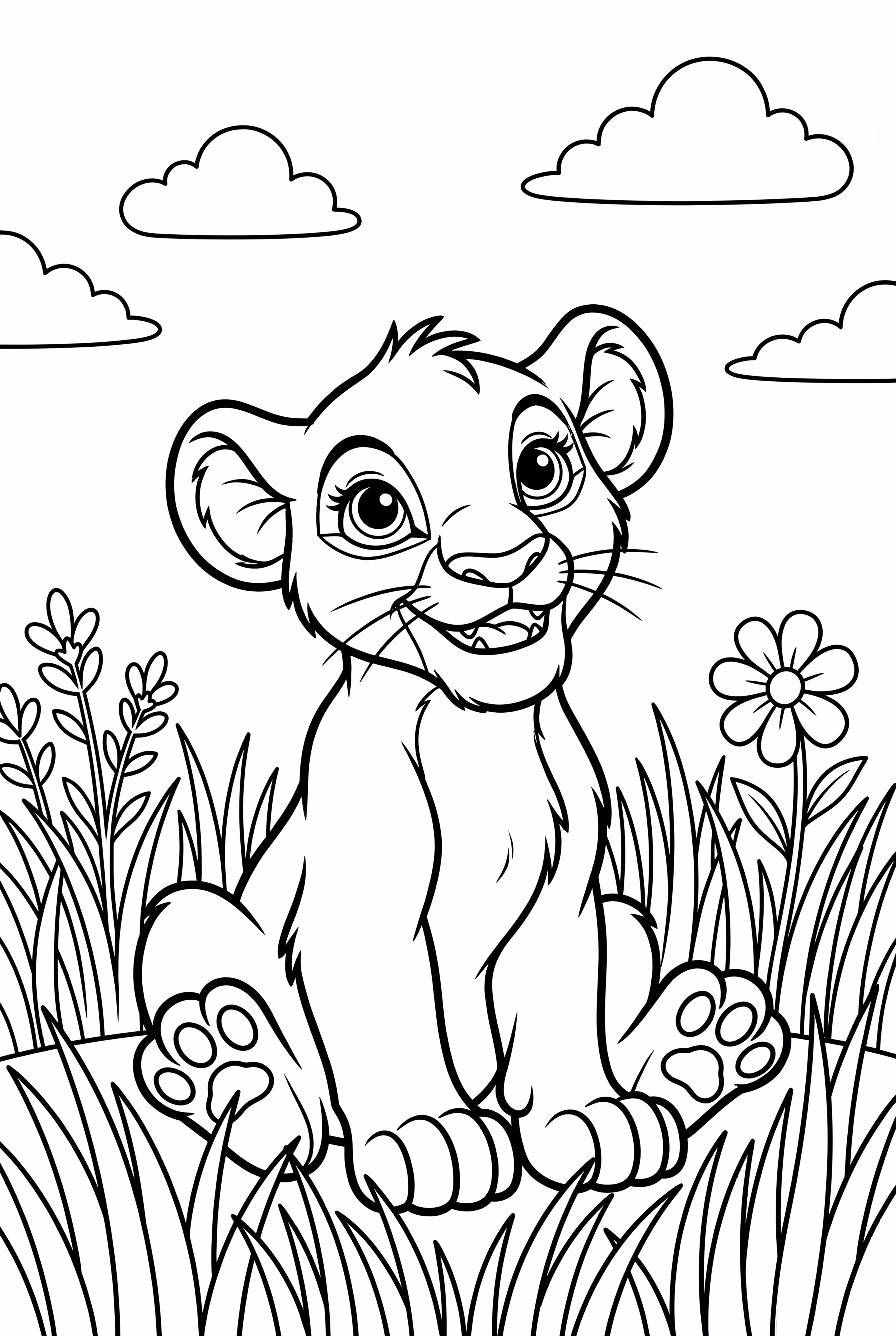 lion king nala smiling in the grass