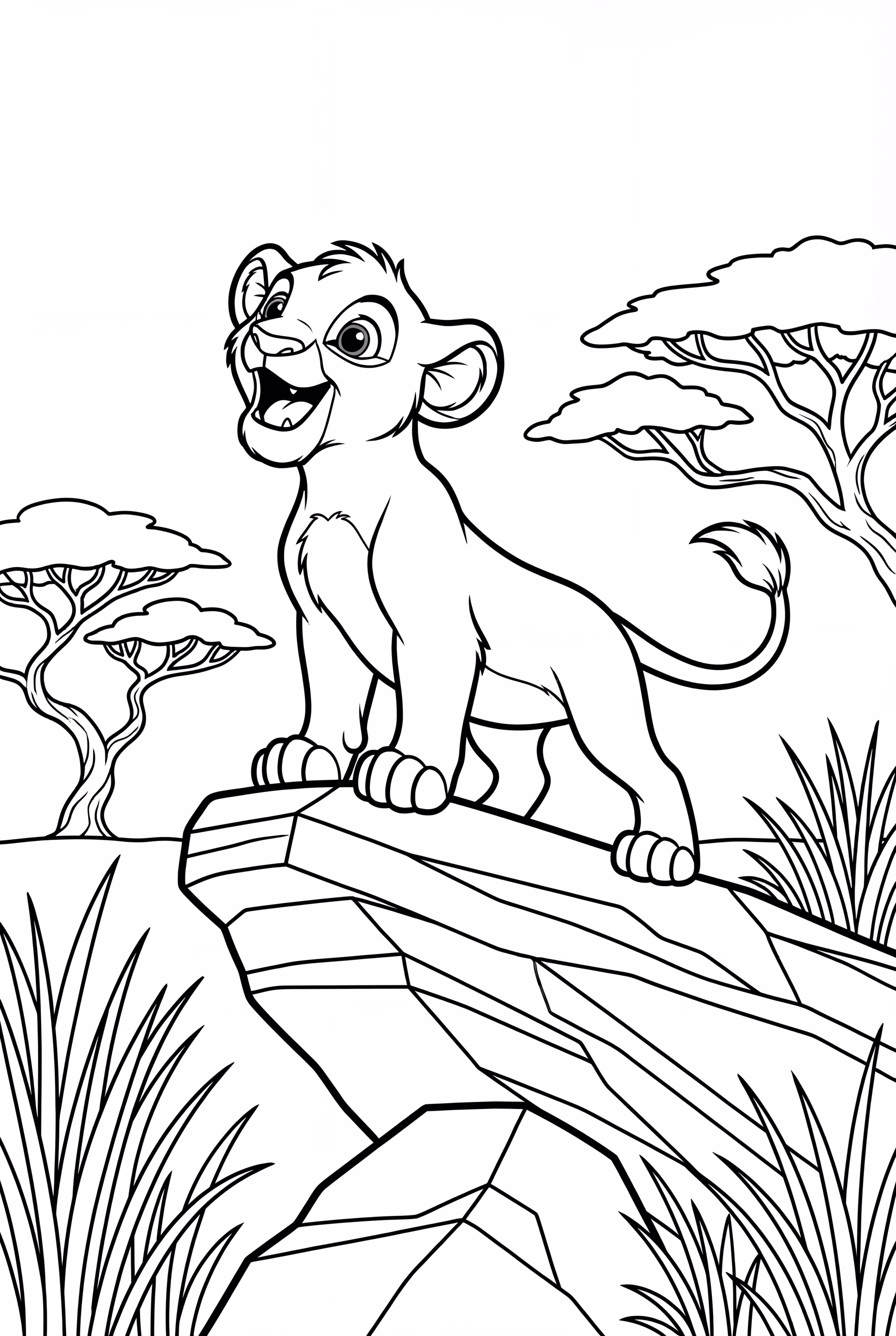 lion king simba roaring at the sunrise