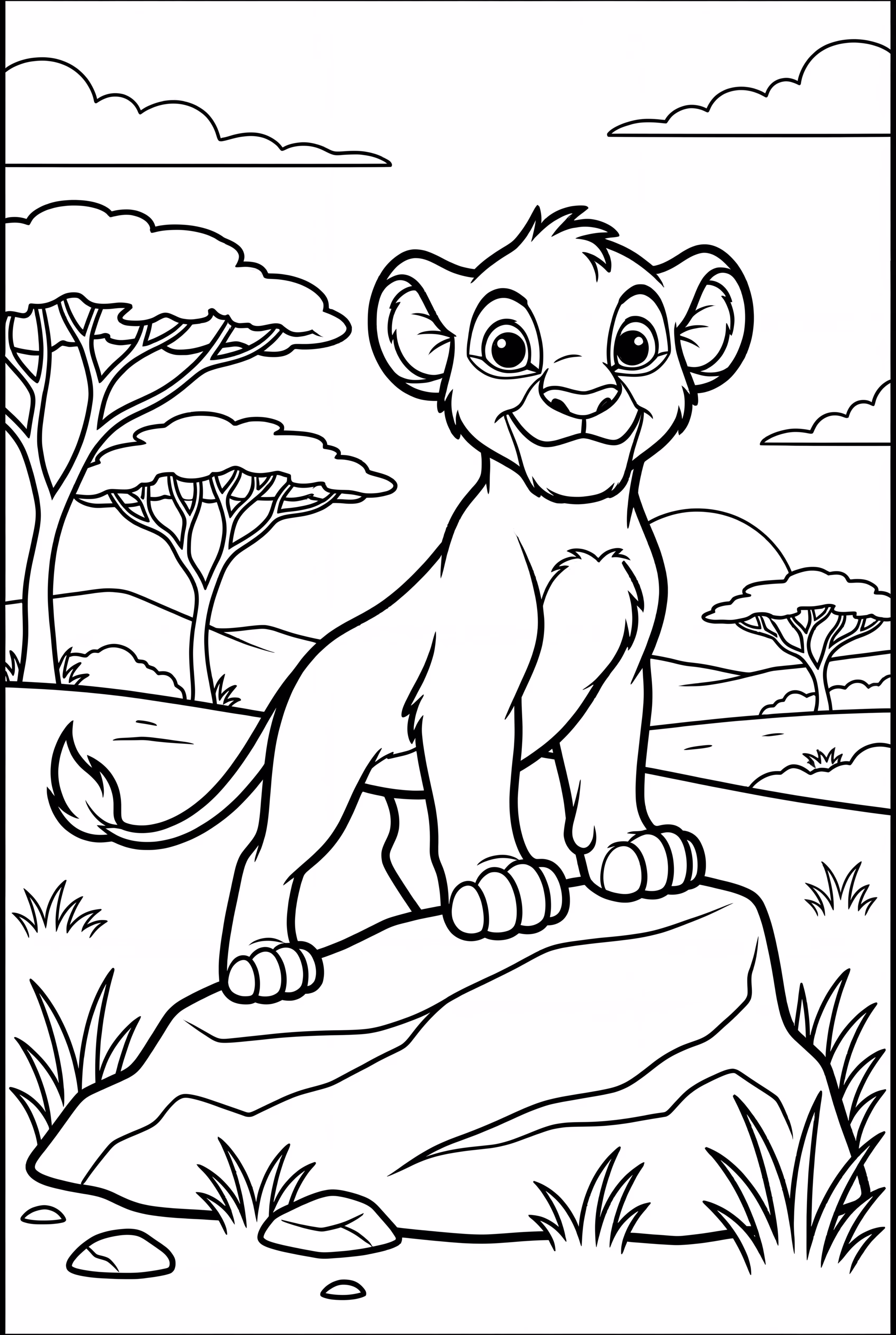 lion king simba standing on a rock