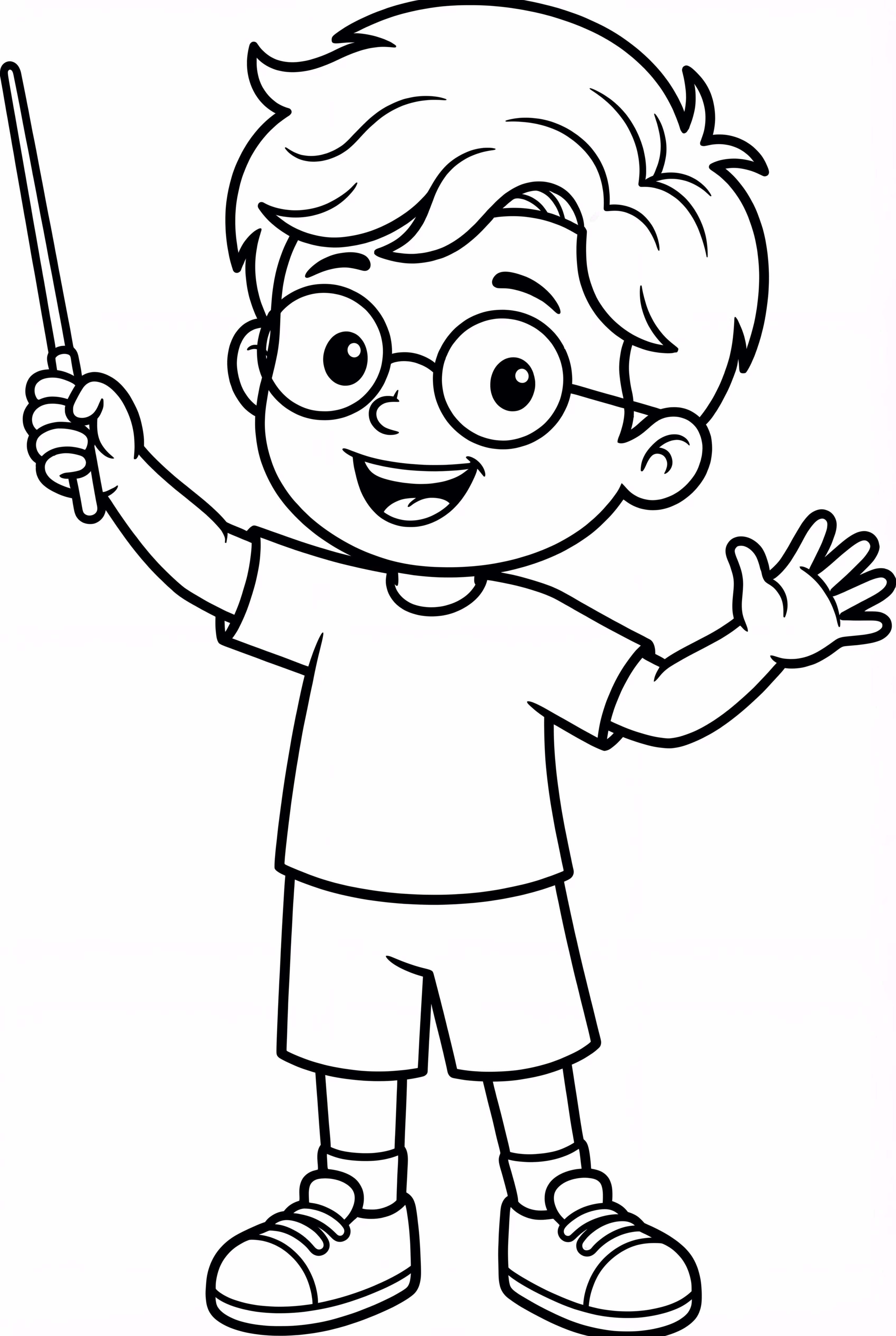 Petit Einstein Léo Avec Sa Baguette