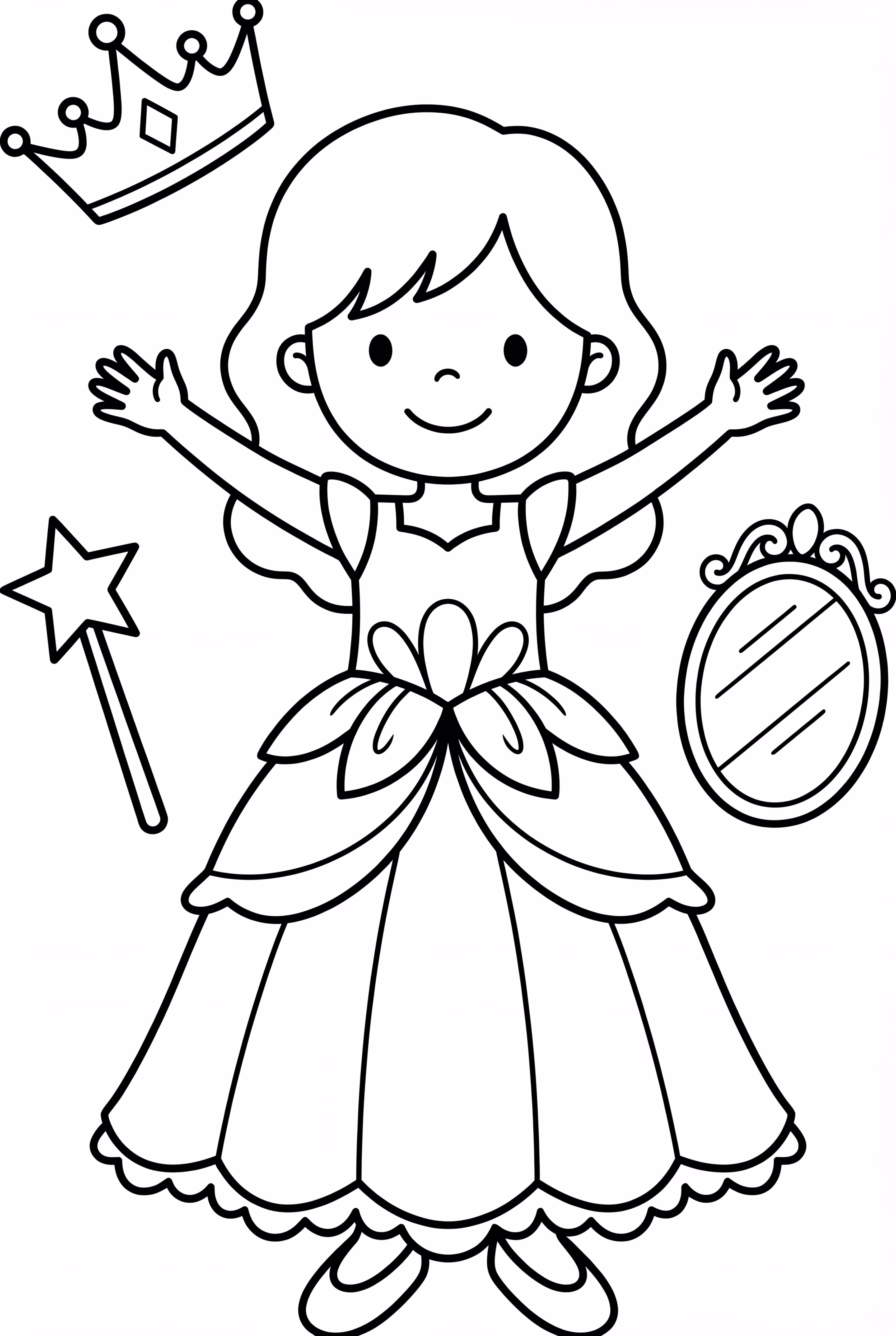 Little Girl Trying on a Princess Dress