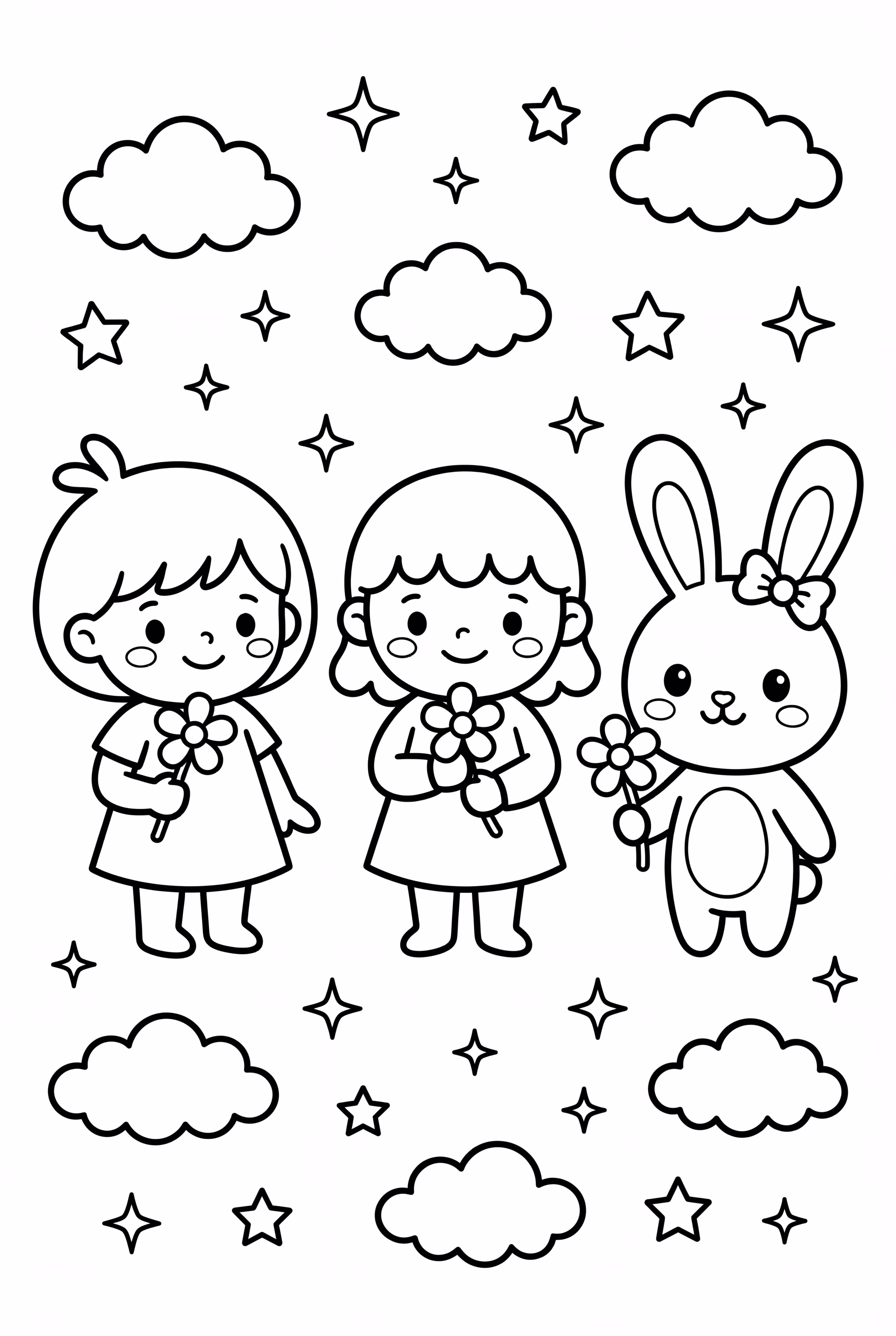 リトルツインスターズとマイメロディのお花のシェア