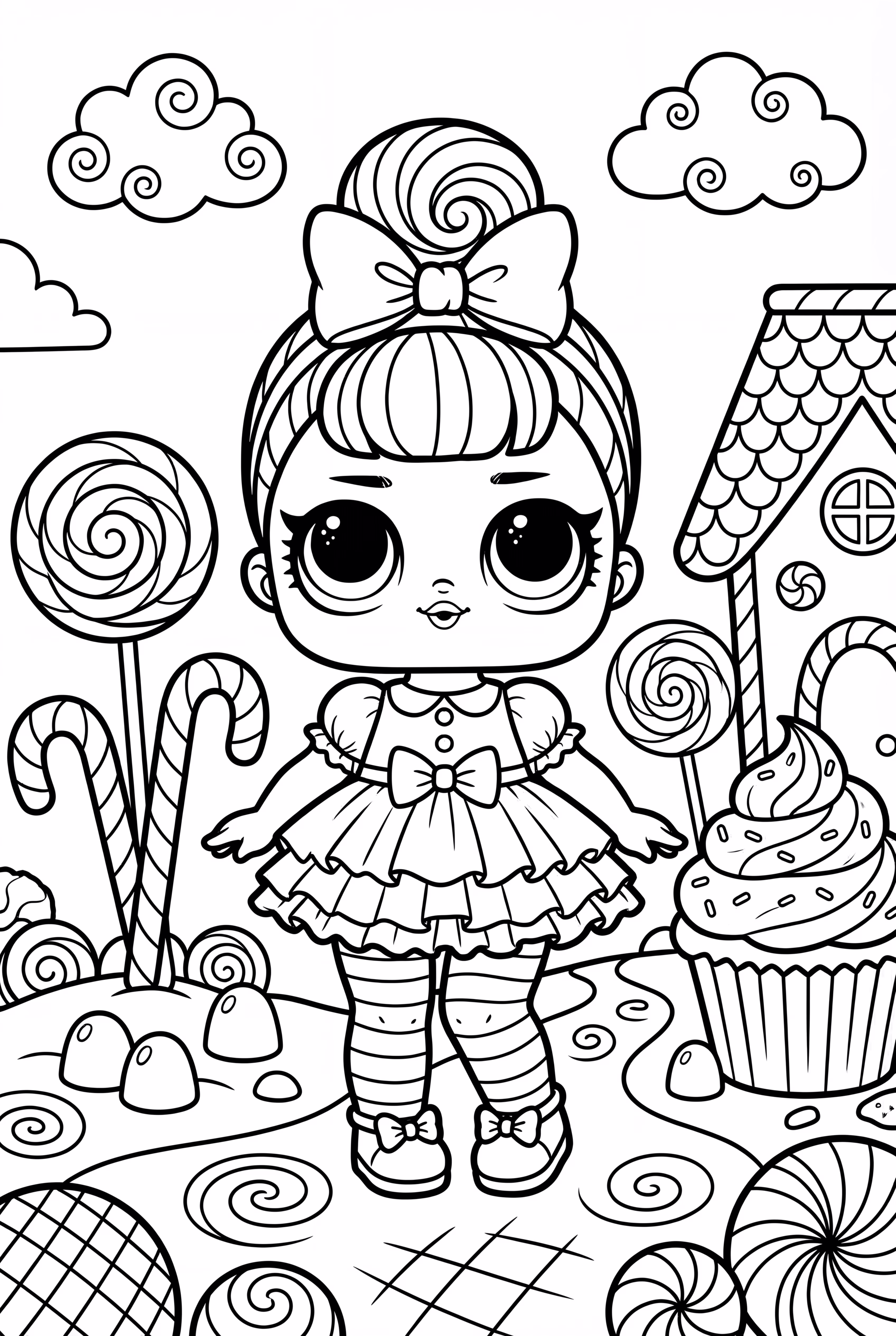 Poupée Lol dans un Pays de Bonbons Coloré