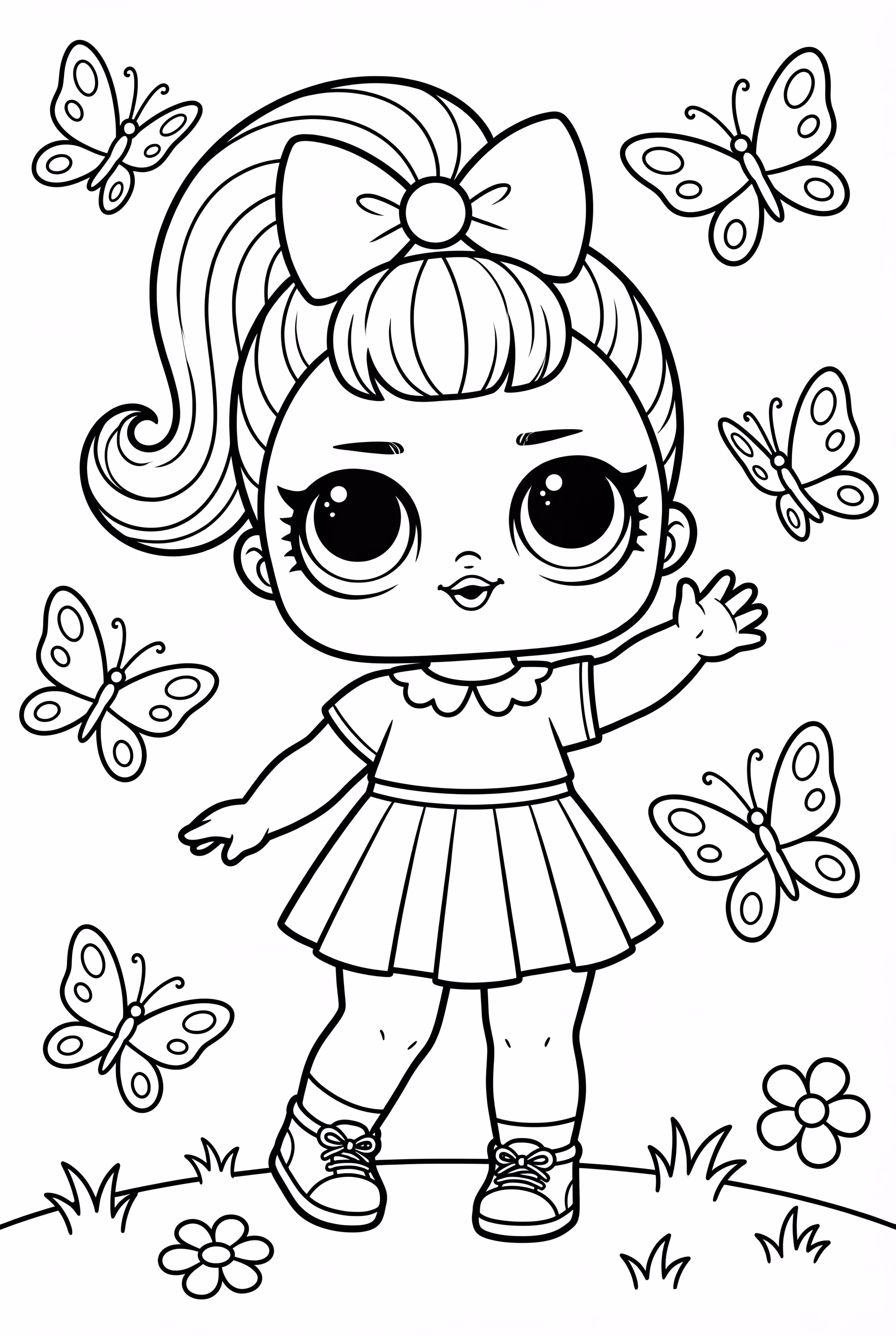 Lol Doll With A Group Of Butterflies