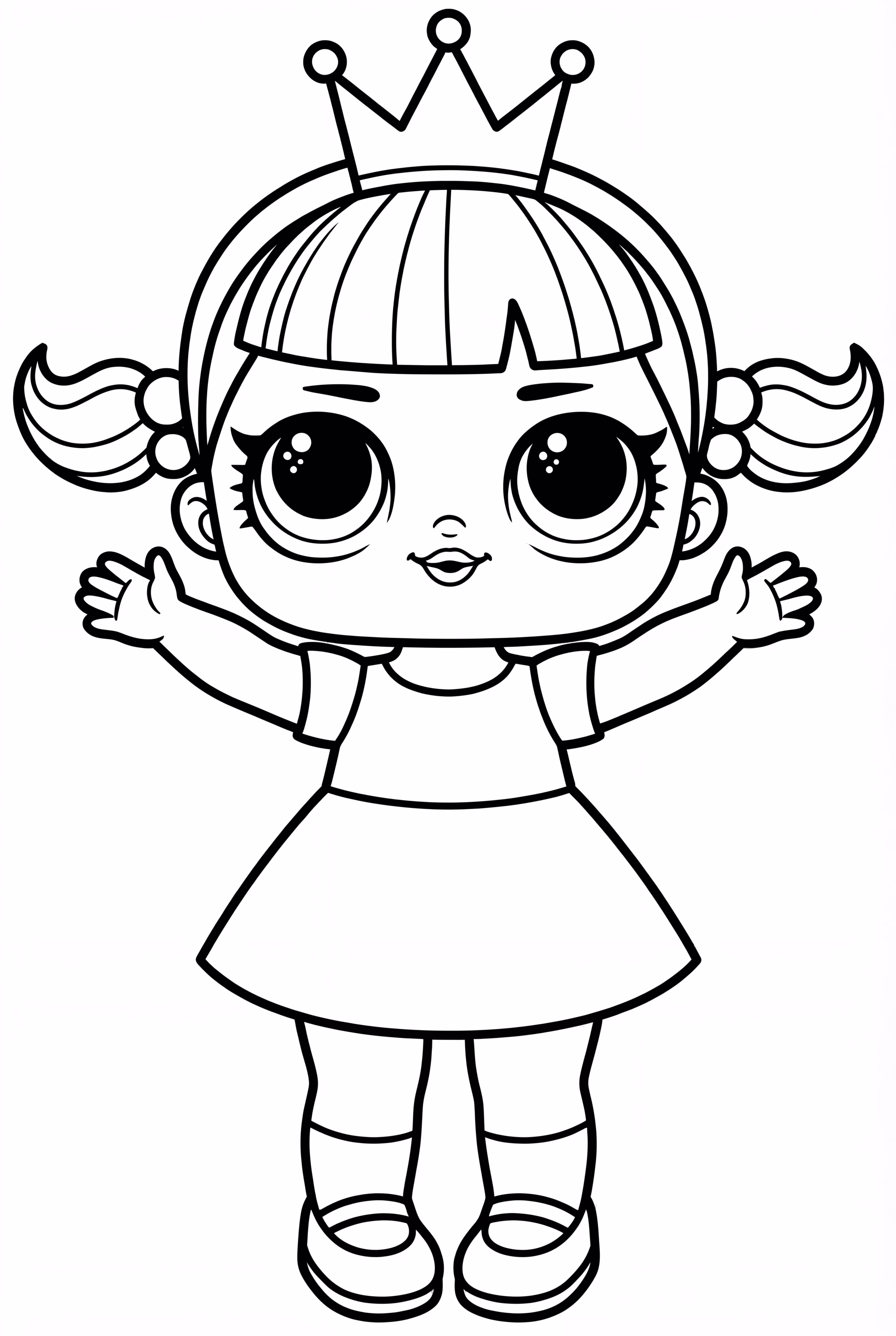 간단한 왕관을 쓴 롤 돌