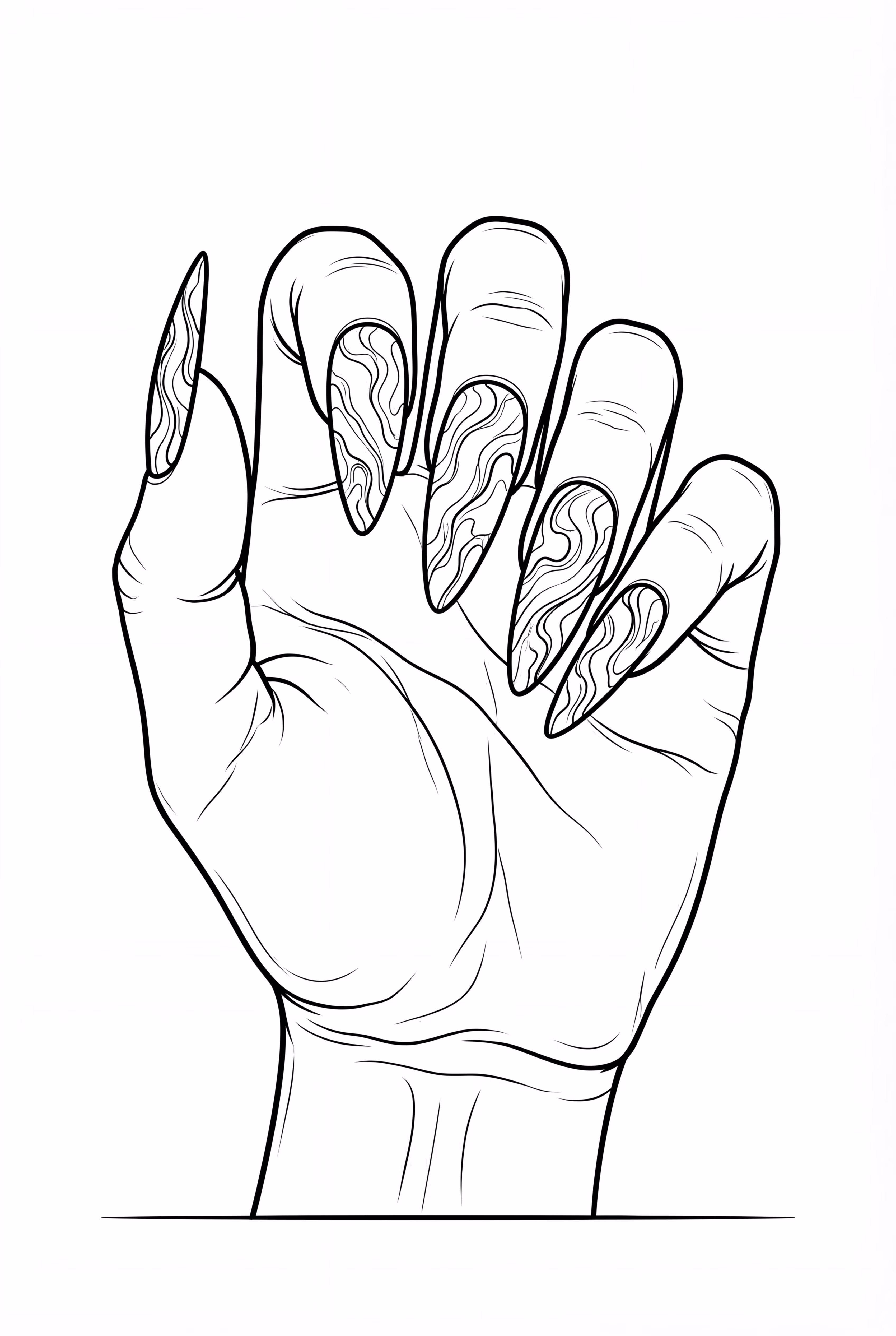 Long Nails Showcasing Marble Effects