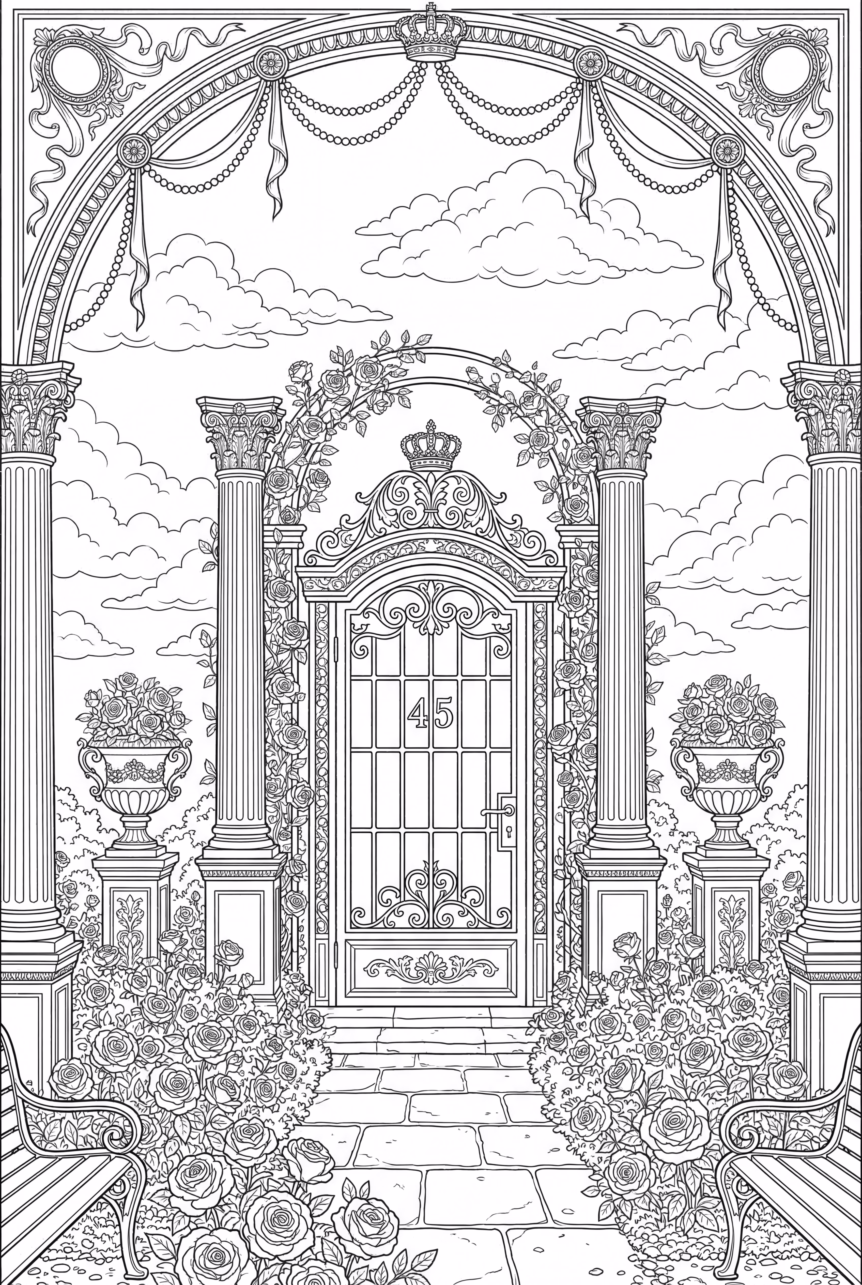 Jardín de Rosas con Corazón de Amor