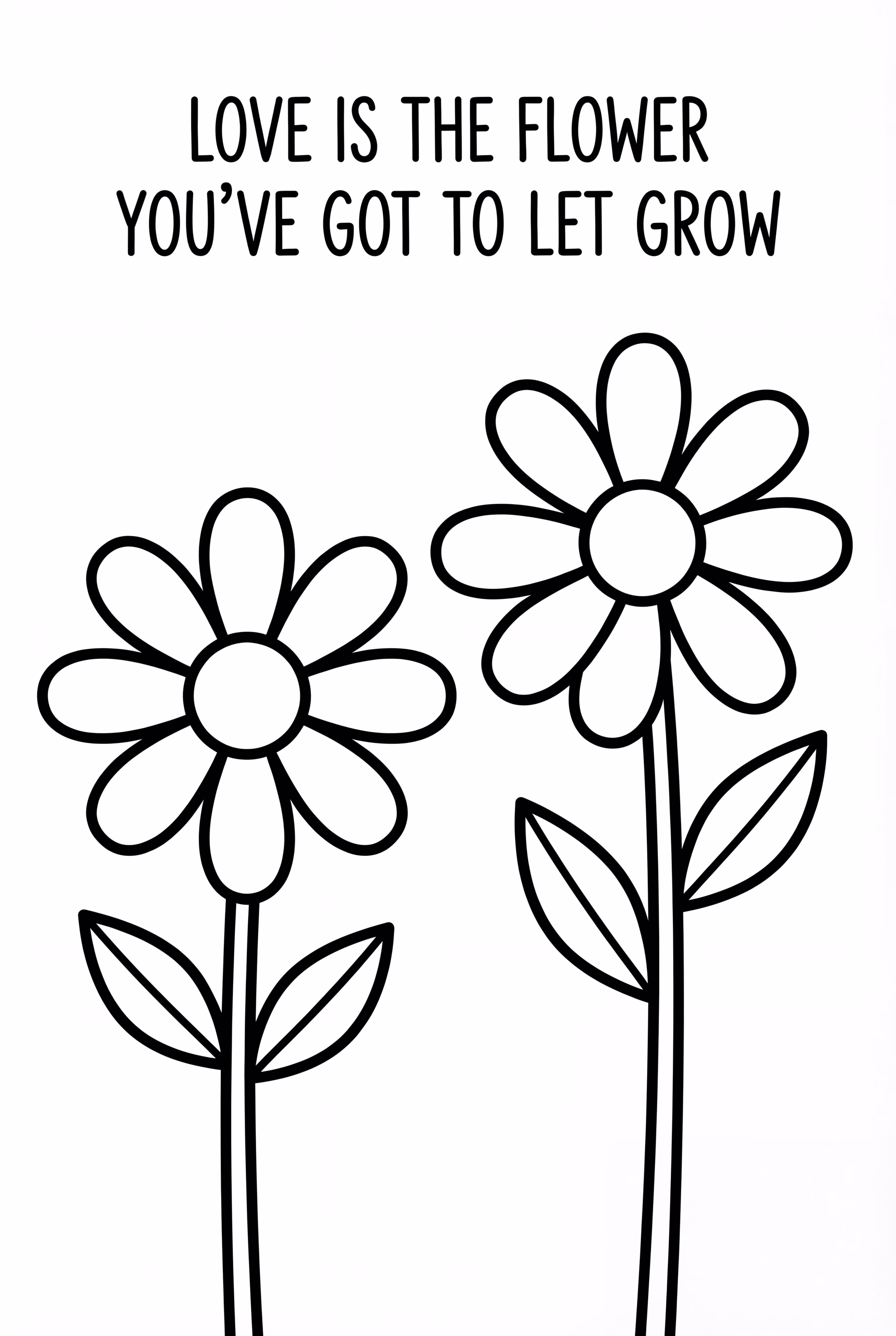 Love Quote With Simple Flowers