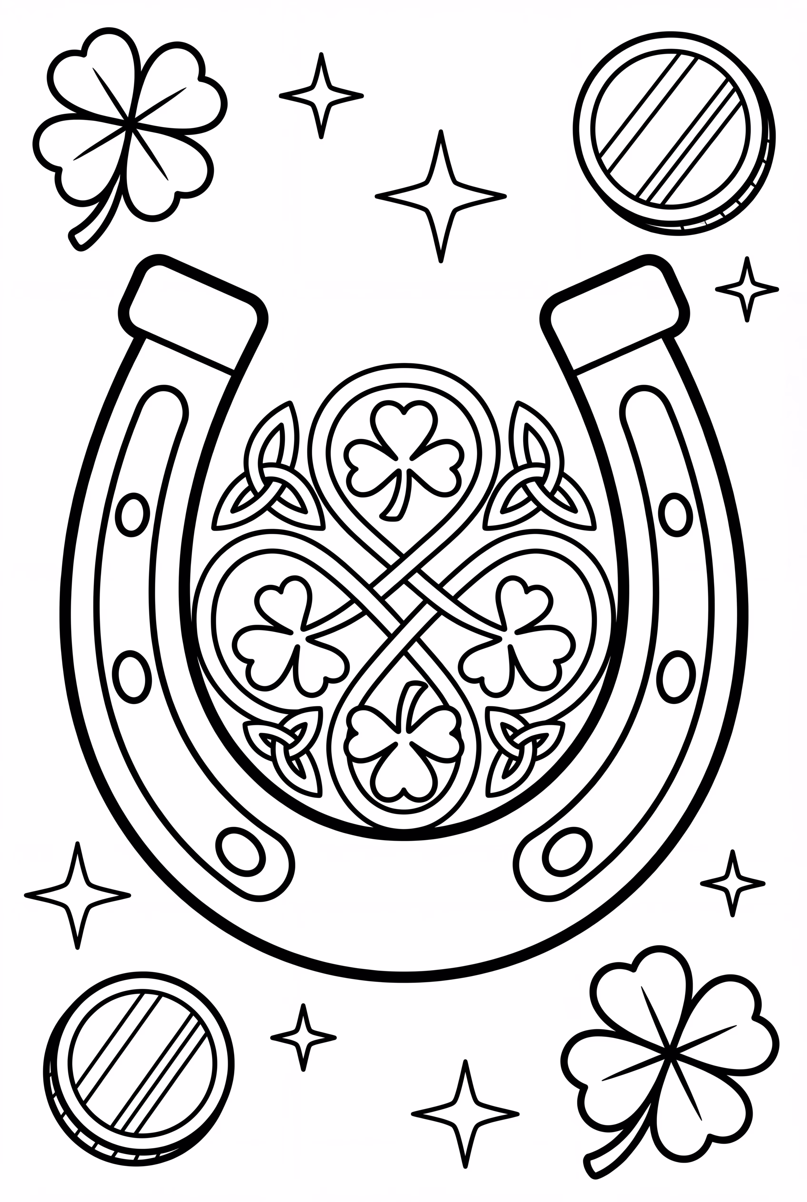 Lucky Horseshoe With Celtic Patterns