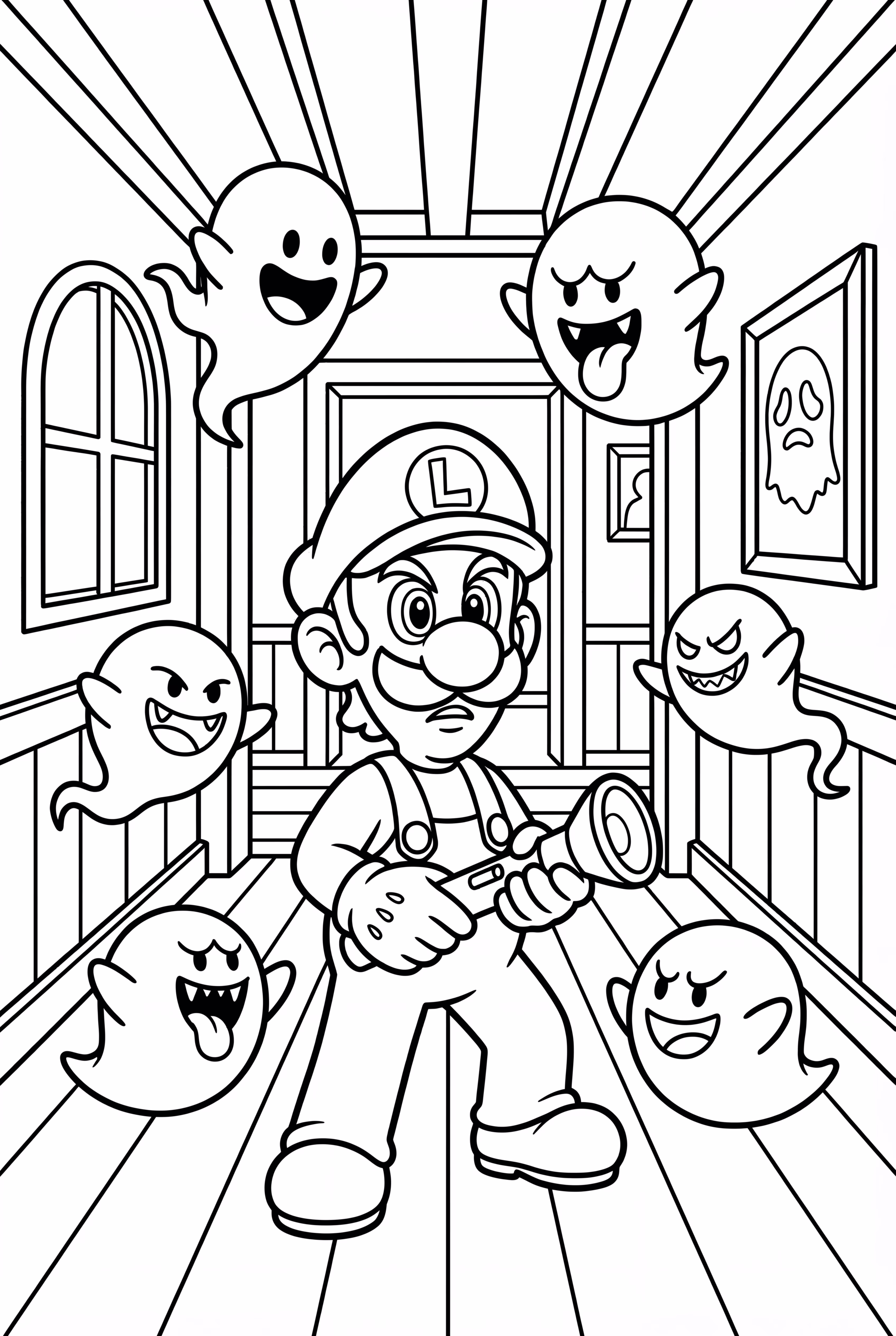 Luigi And A Group Of Ghosts