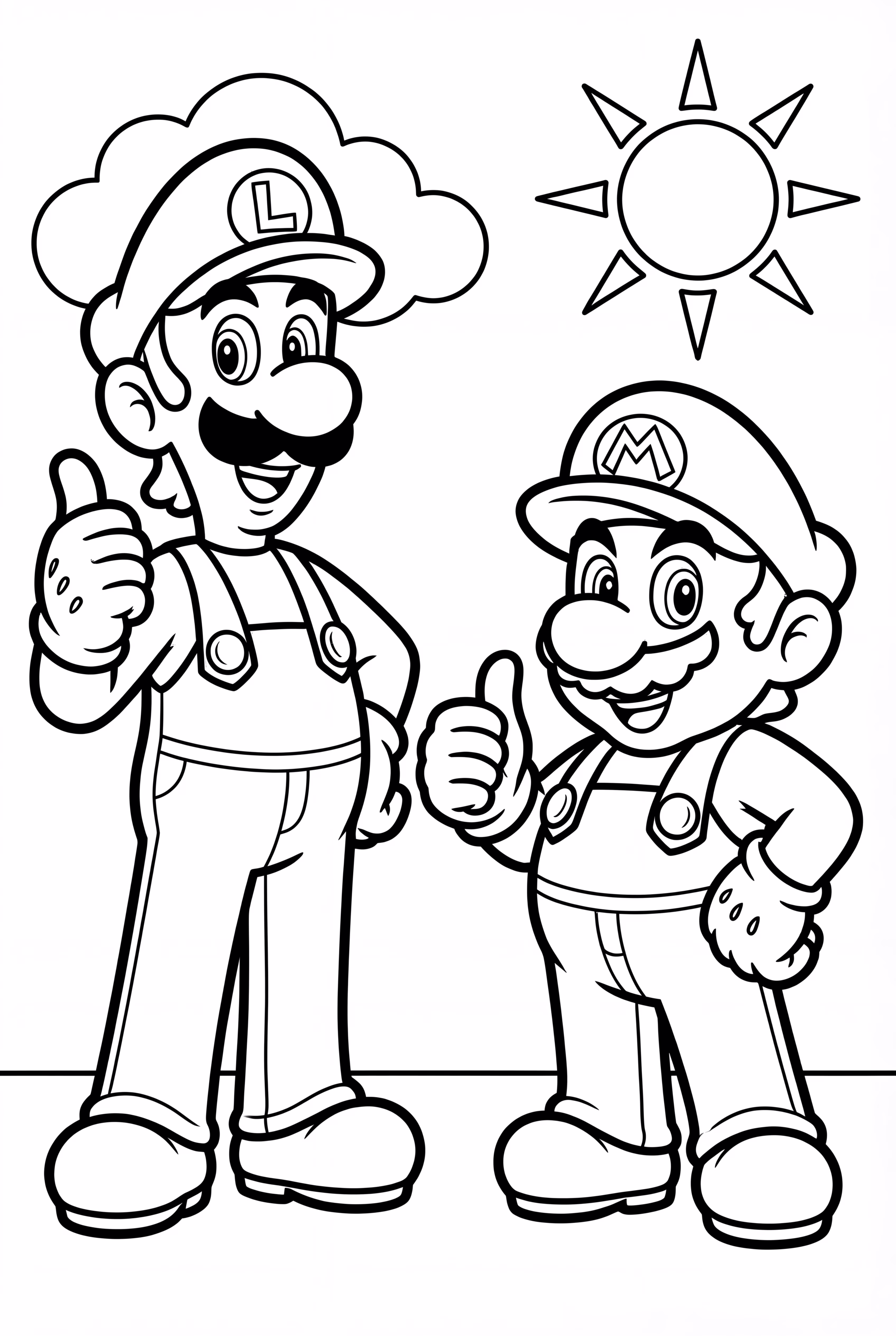 Luigi und Mario posieren zusammen