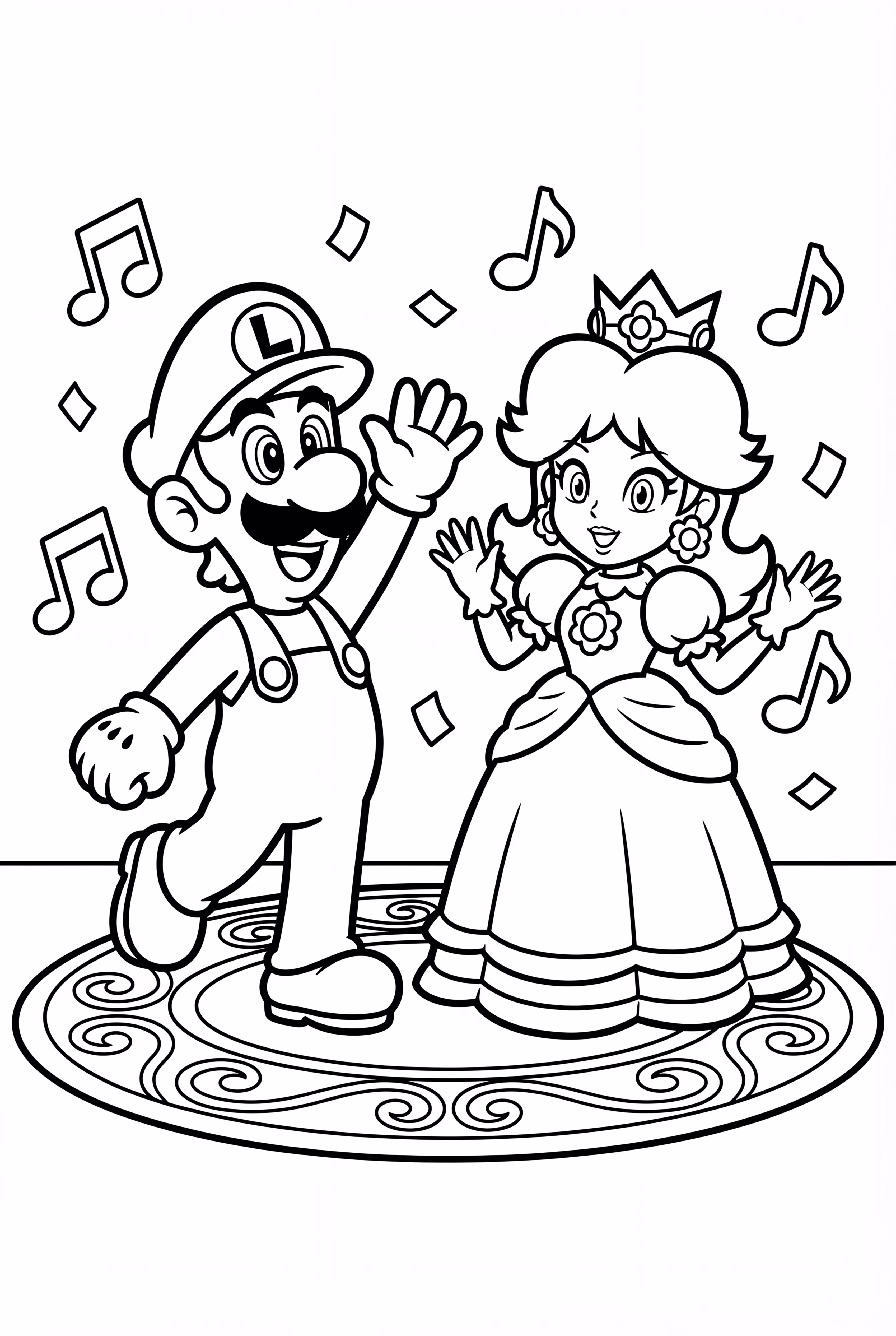 路易吉和黛西公主跳舞