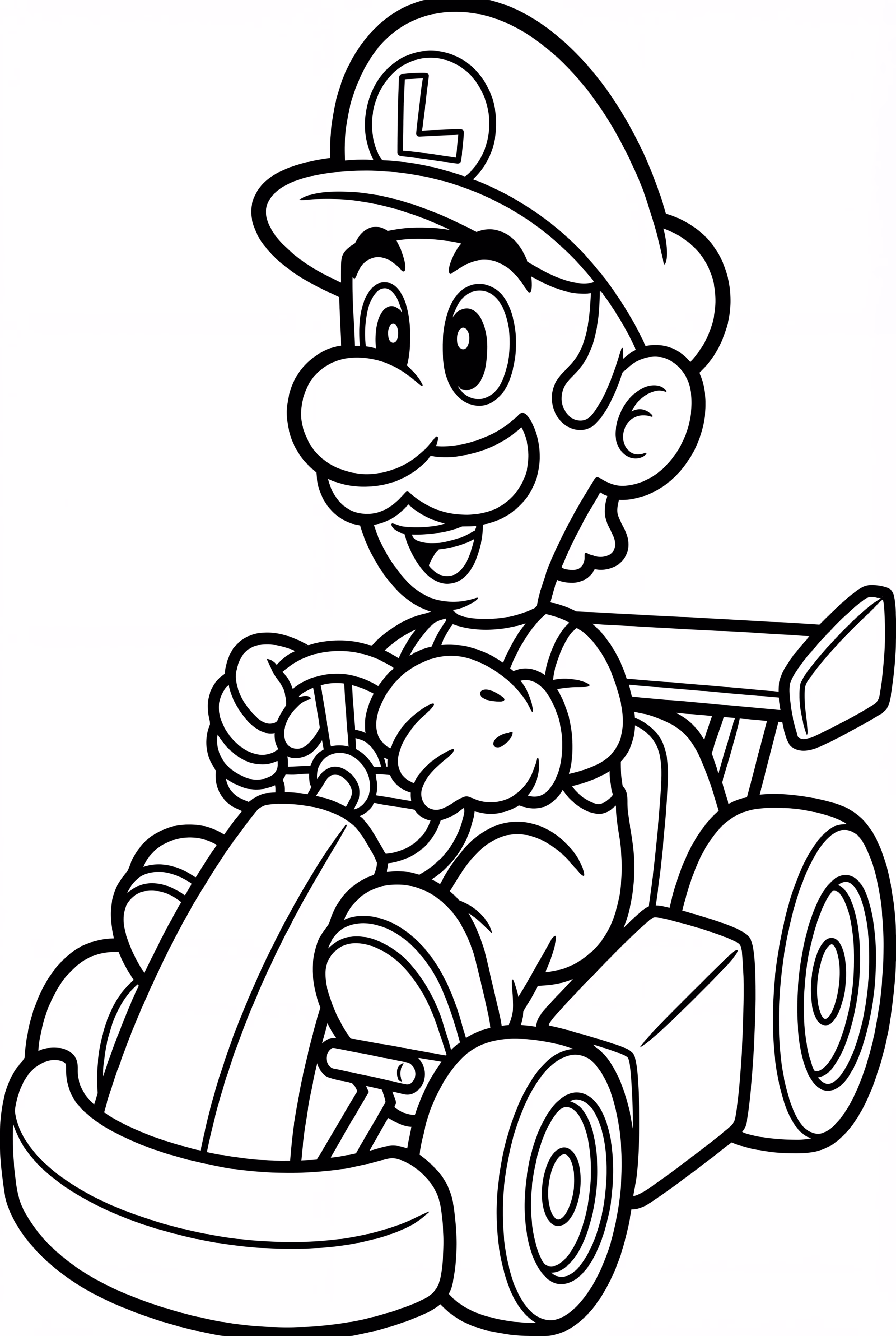 Luigi Driving A Simple Kart