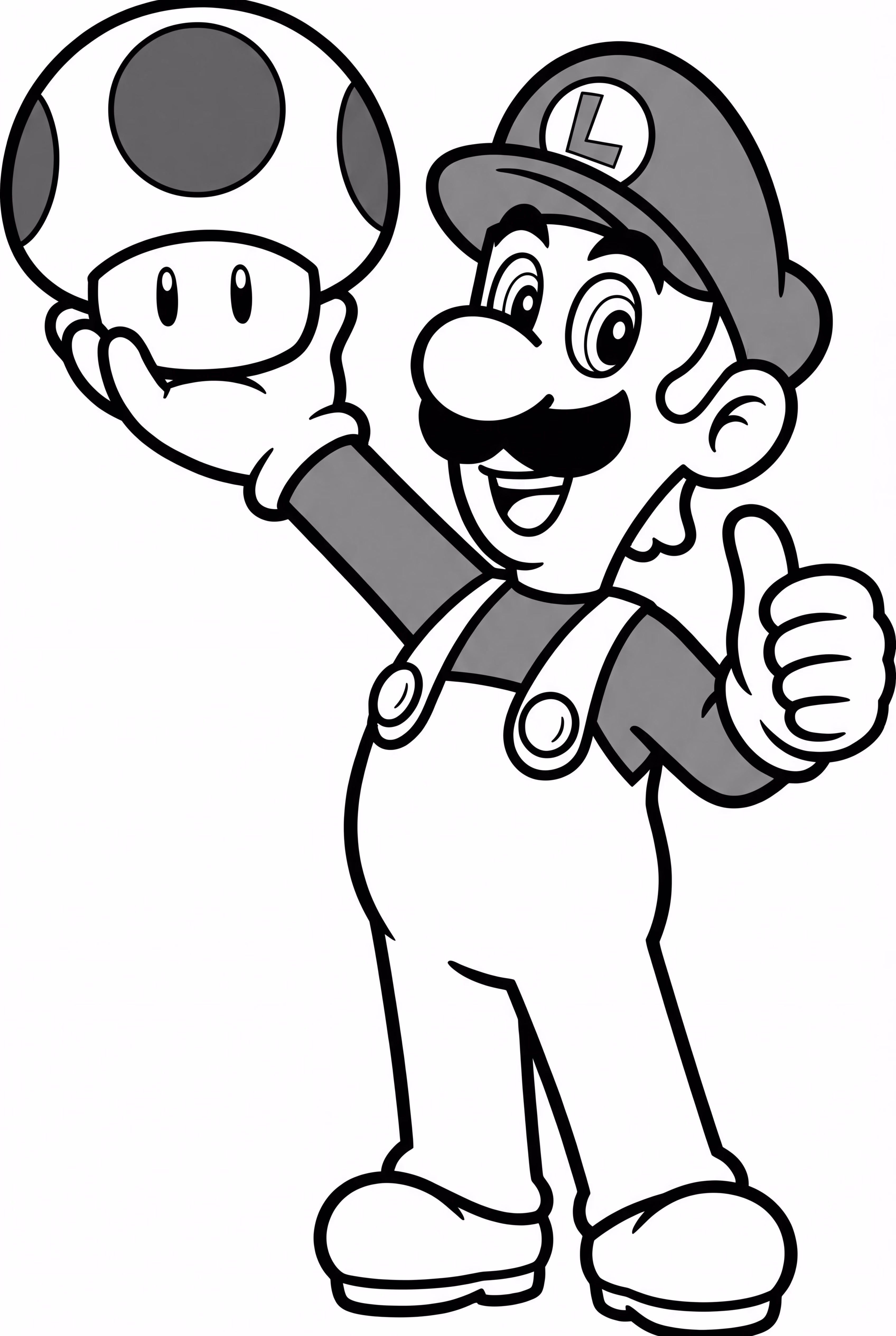 Luigi Holding A Super Mushroom