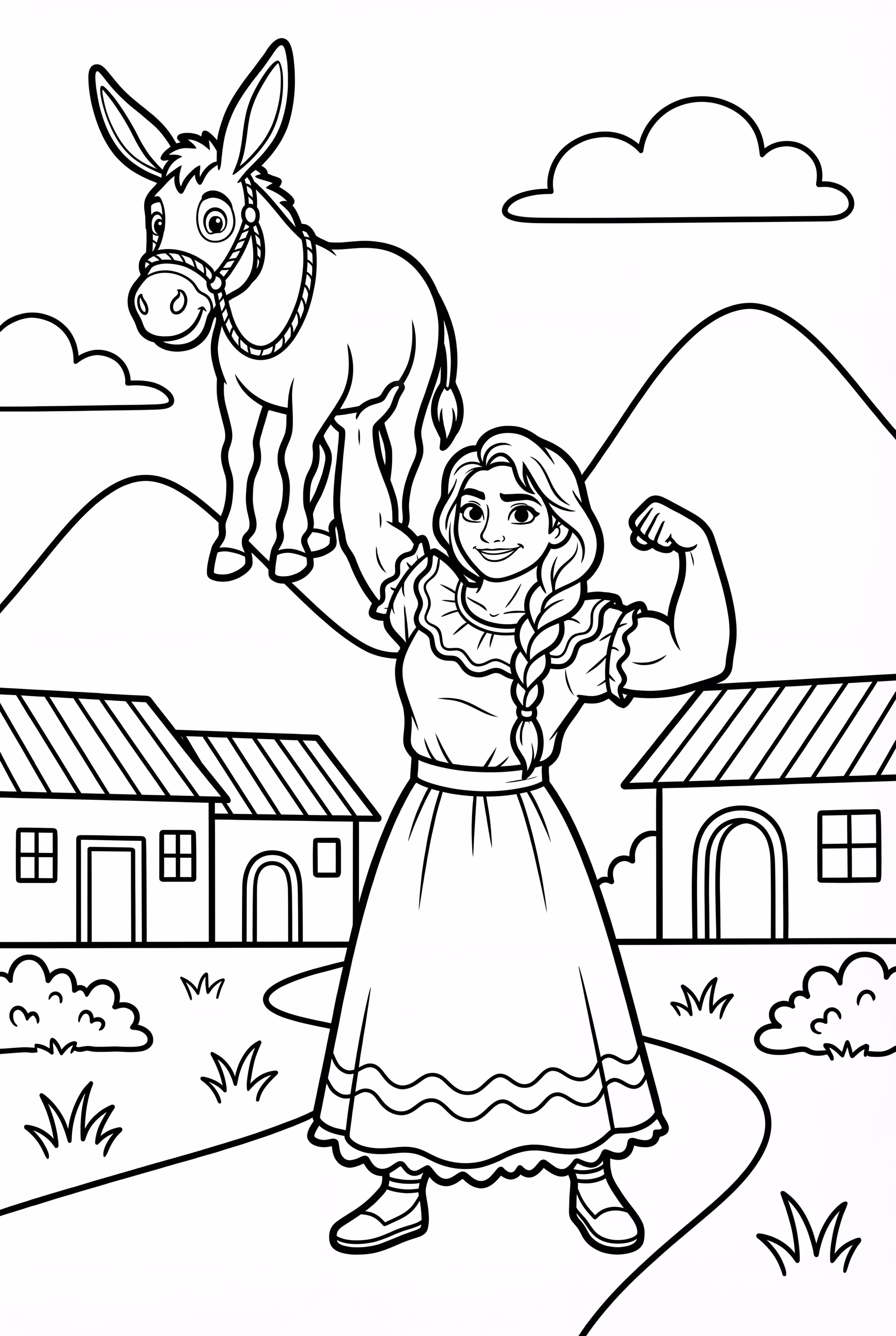 Luisa Lifting A Donkey In Encanto Village