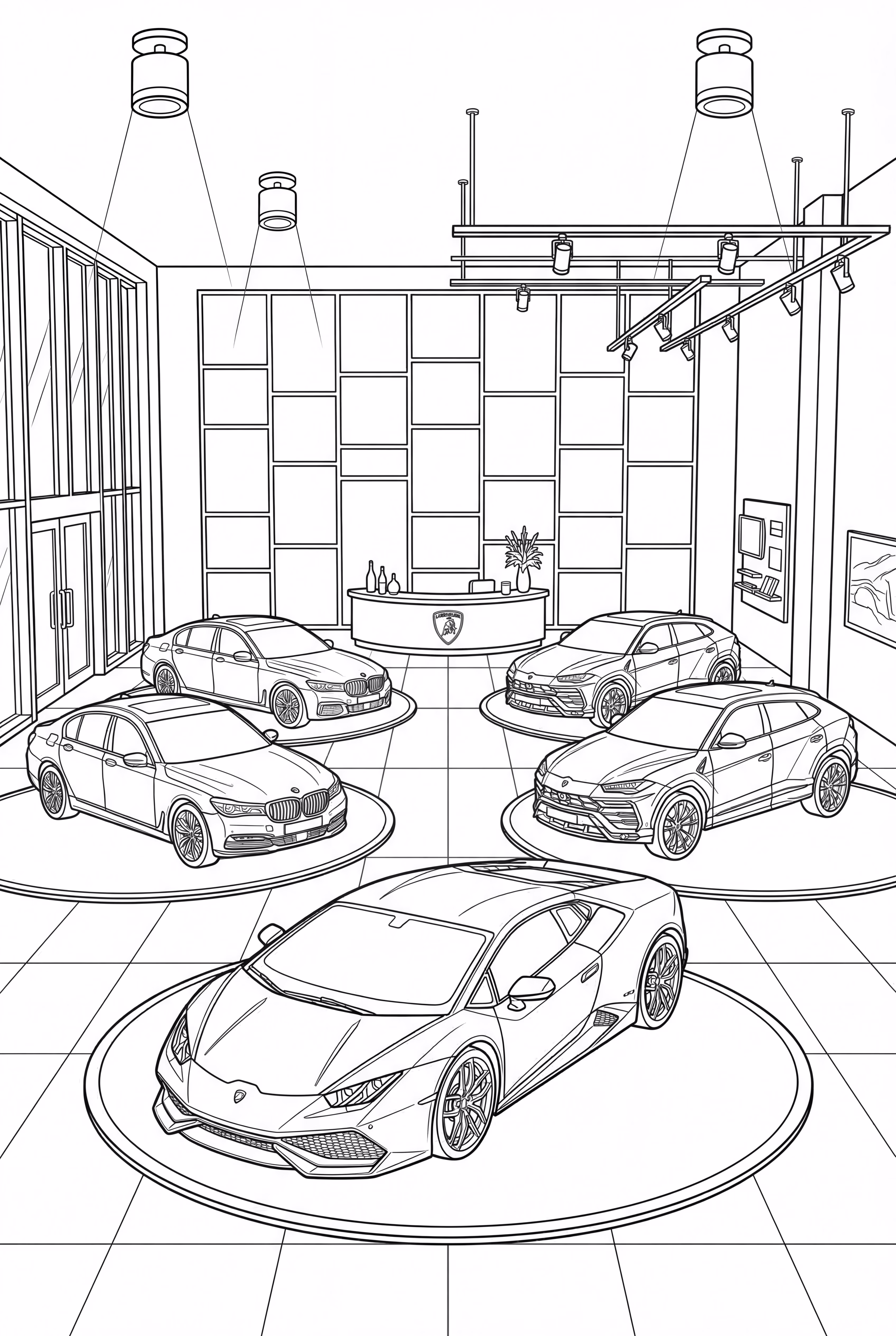 Affichage de salle d'exposition de voitures de luxe-2