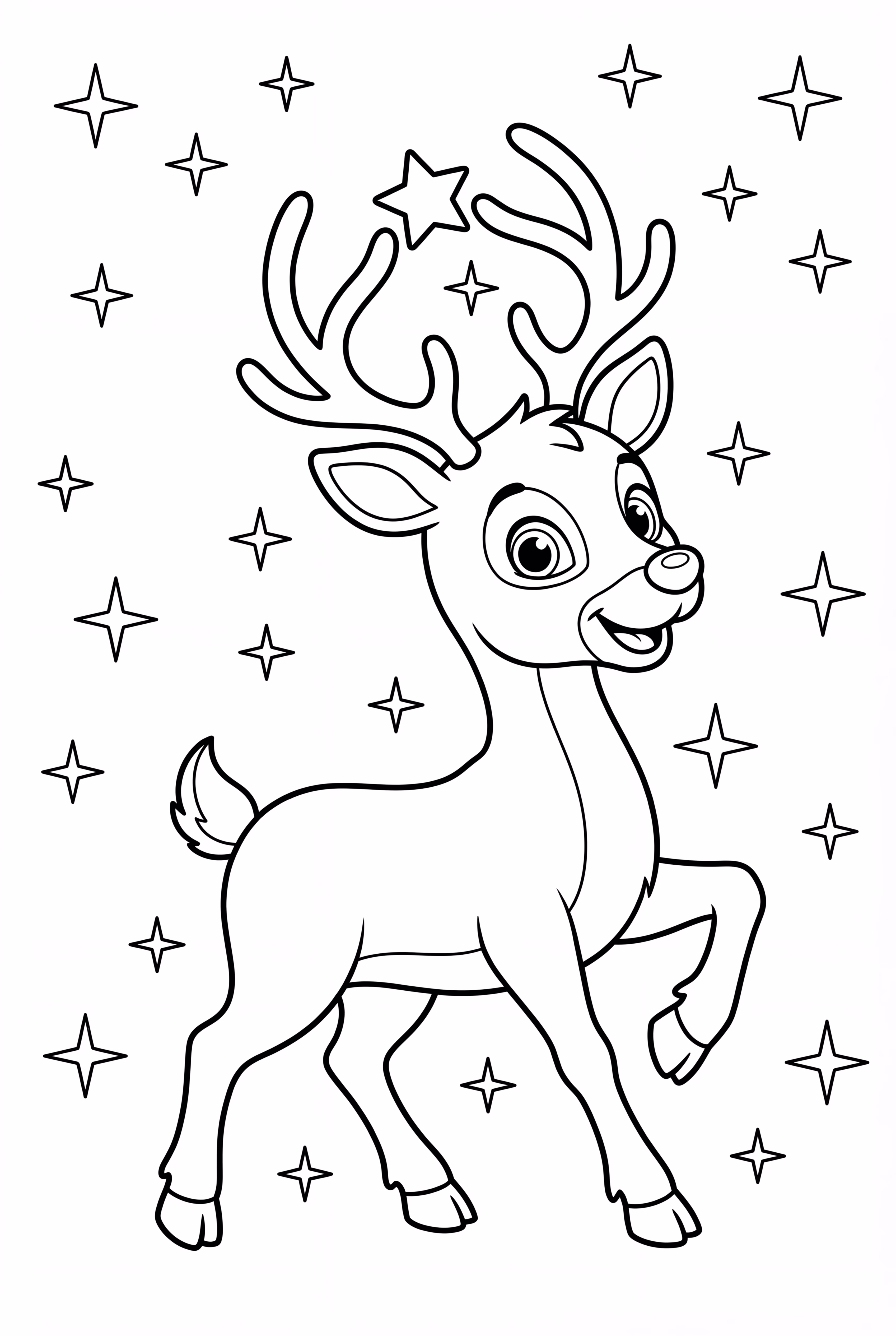 magical reindeer under northern lights