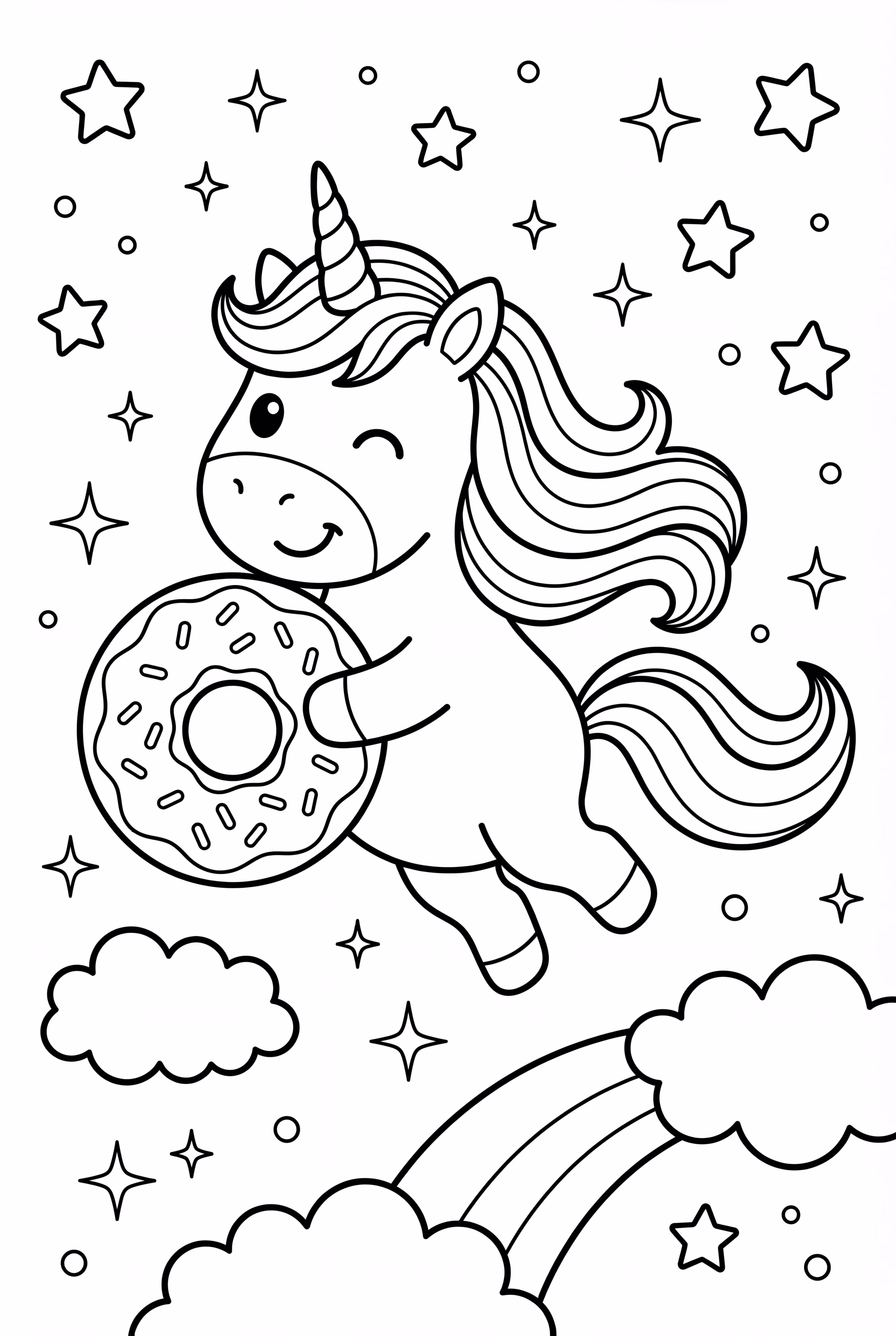 Magical Unicorn Donut With Stars
