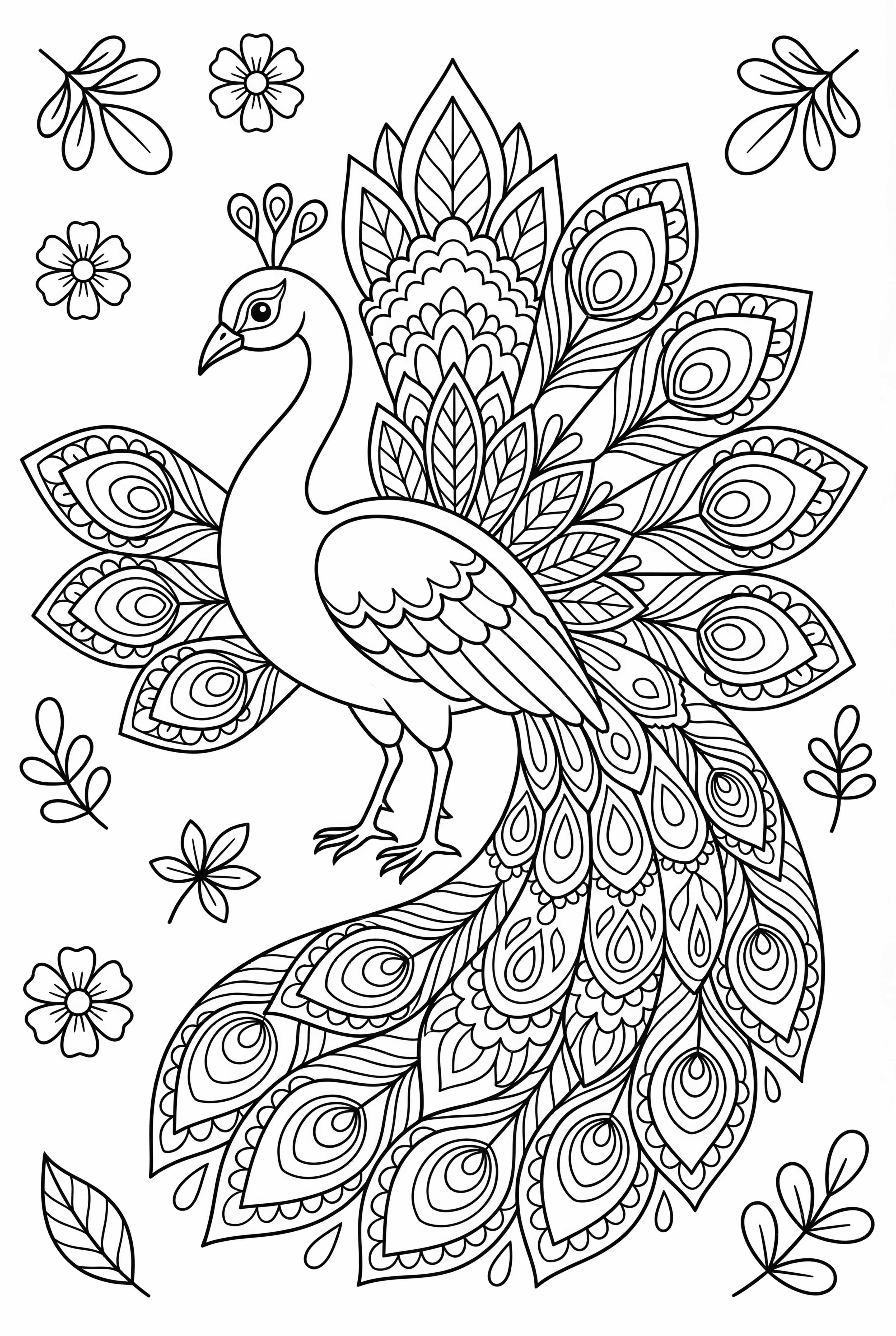 Mandala Majestoso da Cauda do Pavão