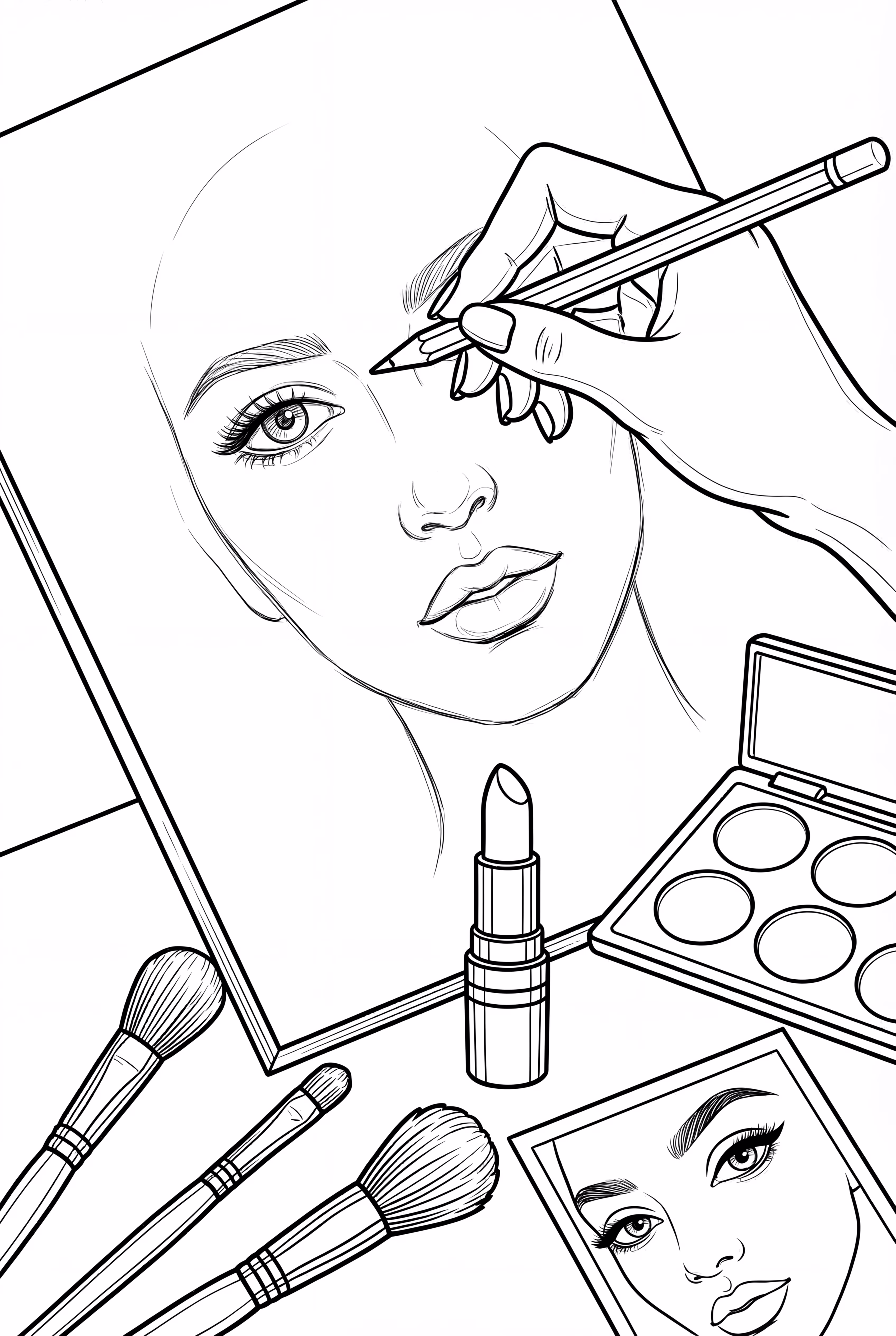Design de Rosto de Artista de Maquiagem em Papel