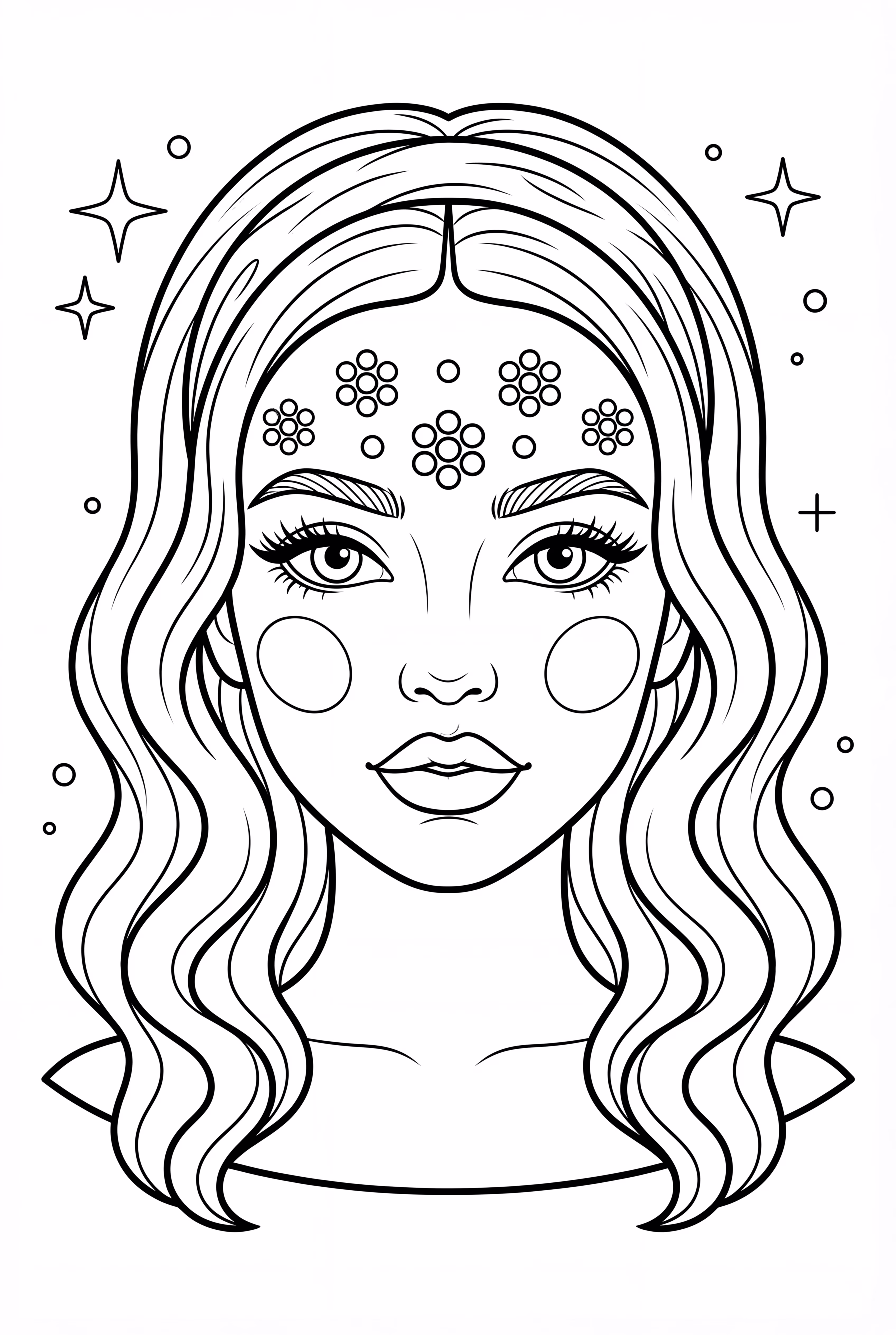 Visage de Maquillage Avec Accent en Rhinestone Étincelant