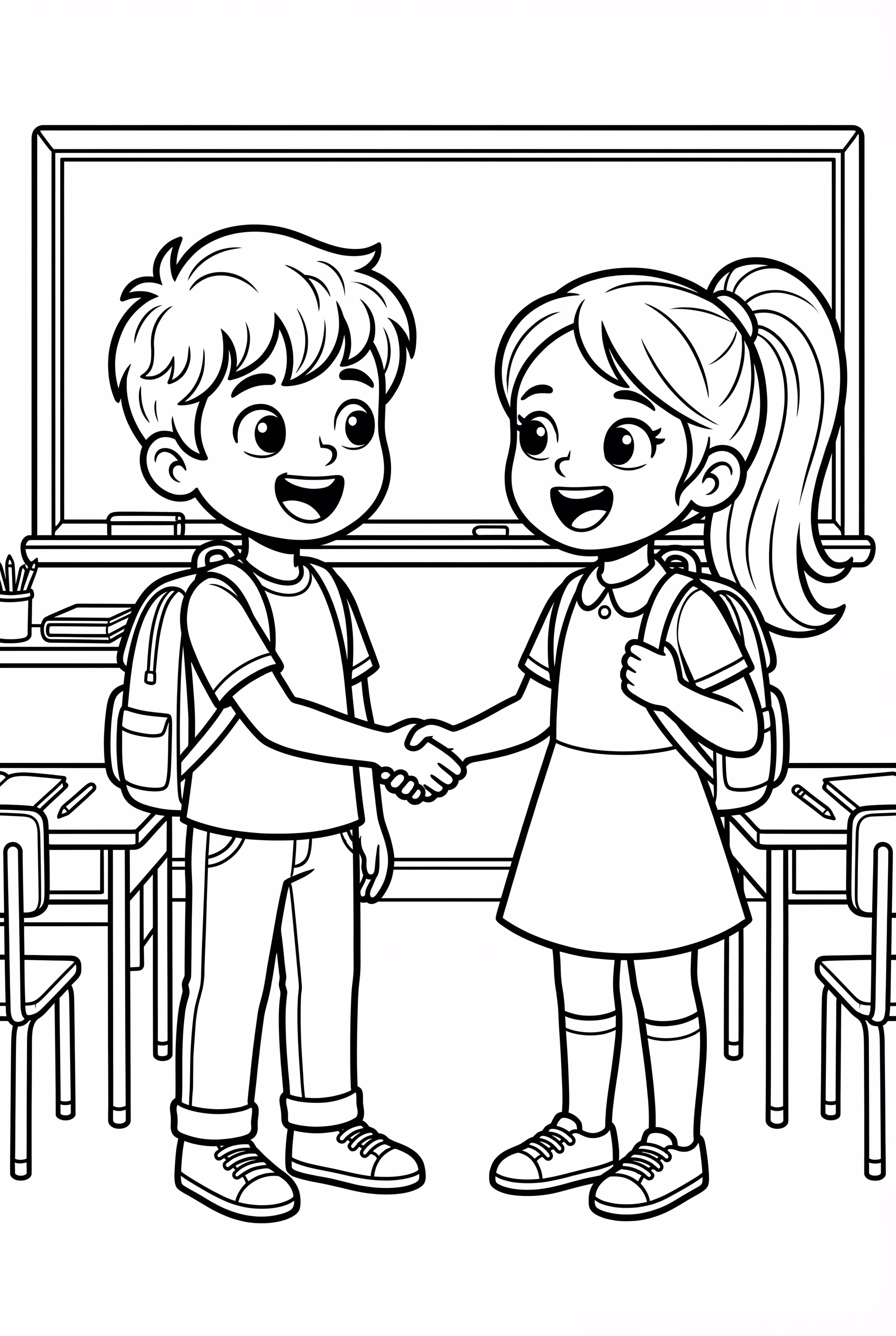 An einem ersten Schultag einen neuen Freund finden